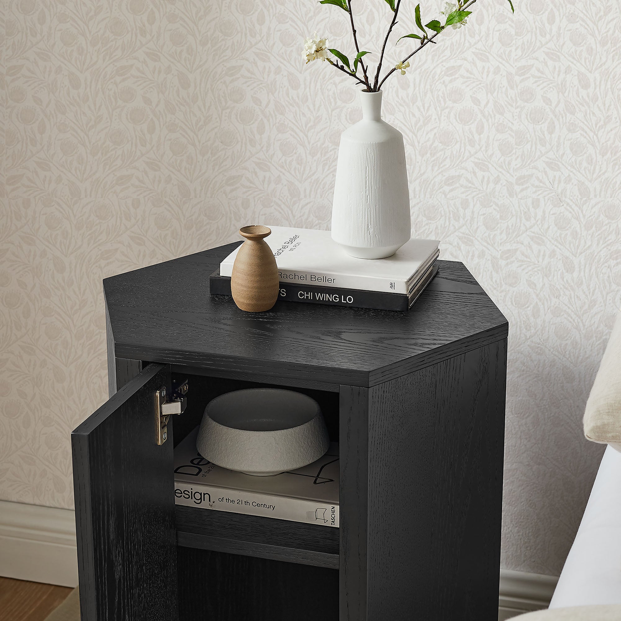Kade Faceted Wood Side Table