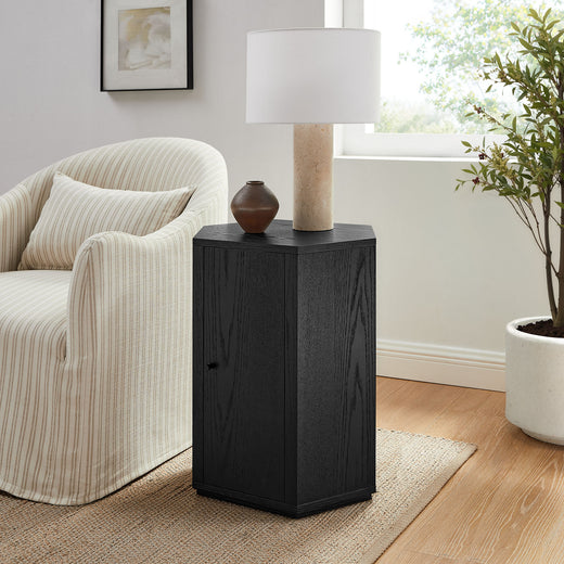 Kade Faceted Wood Side Table