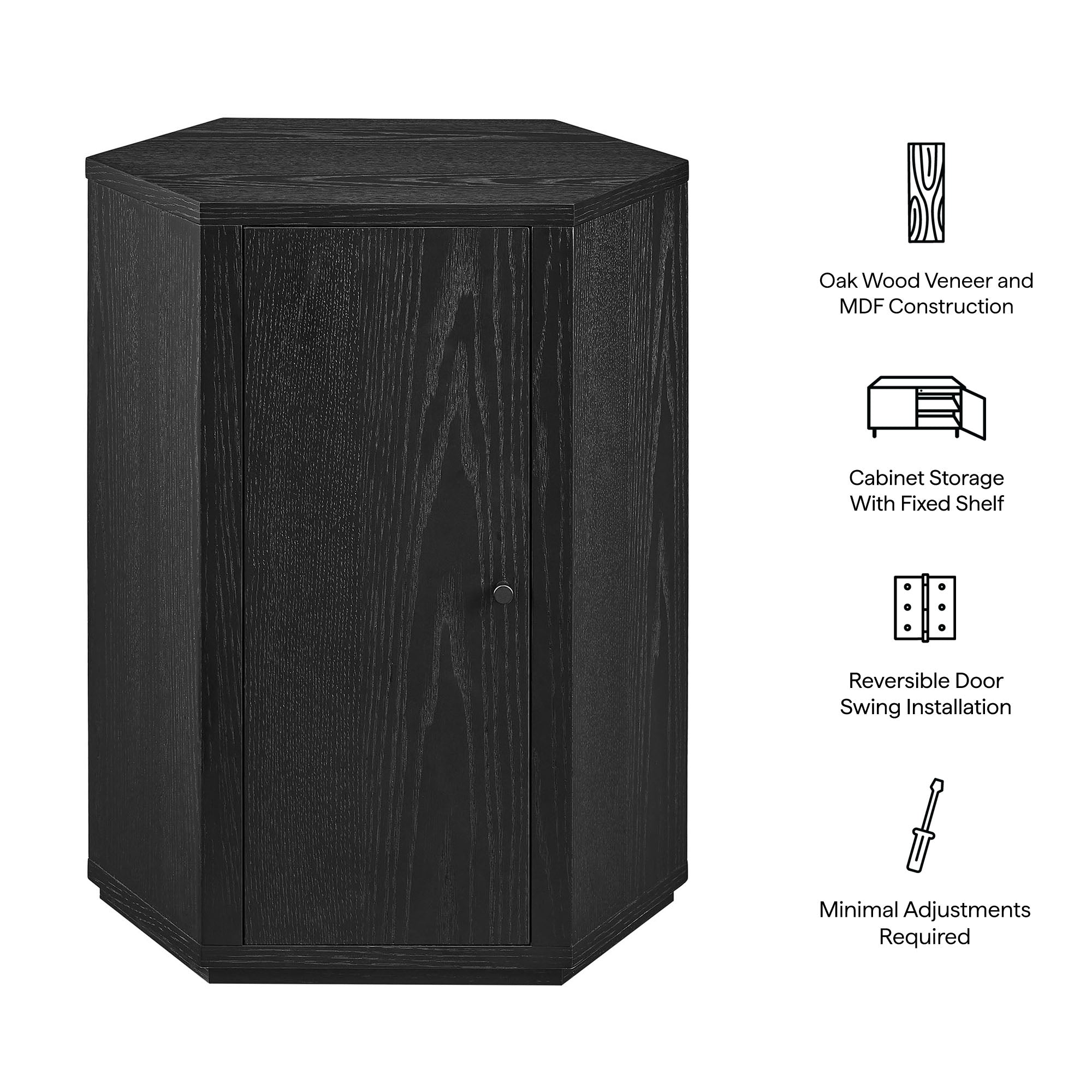 Kade Faceted Wood Side Table