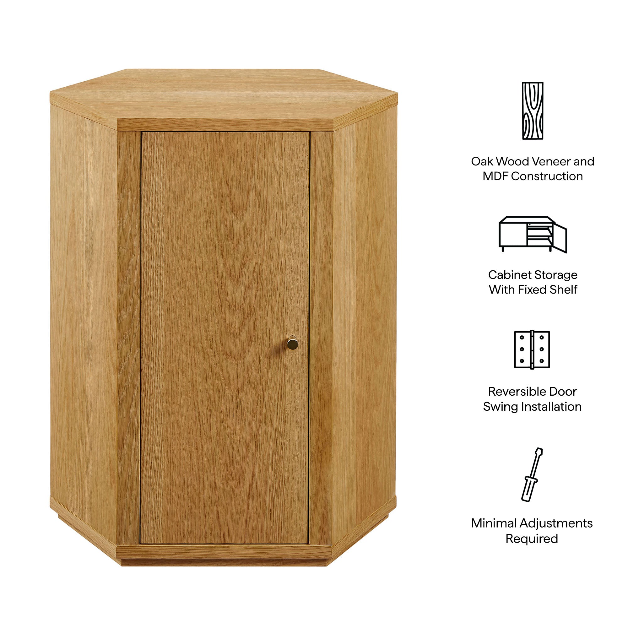 Kade Faceted Wood Side Table