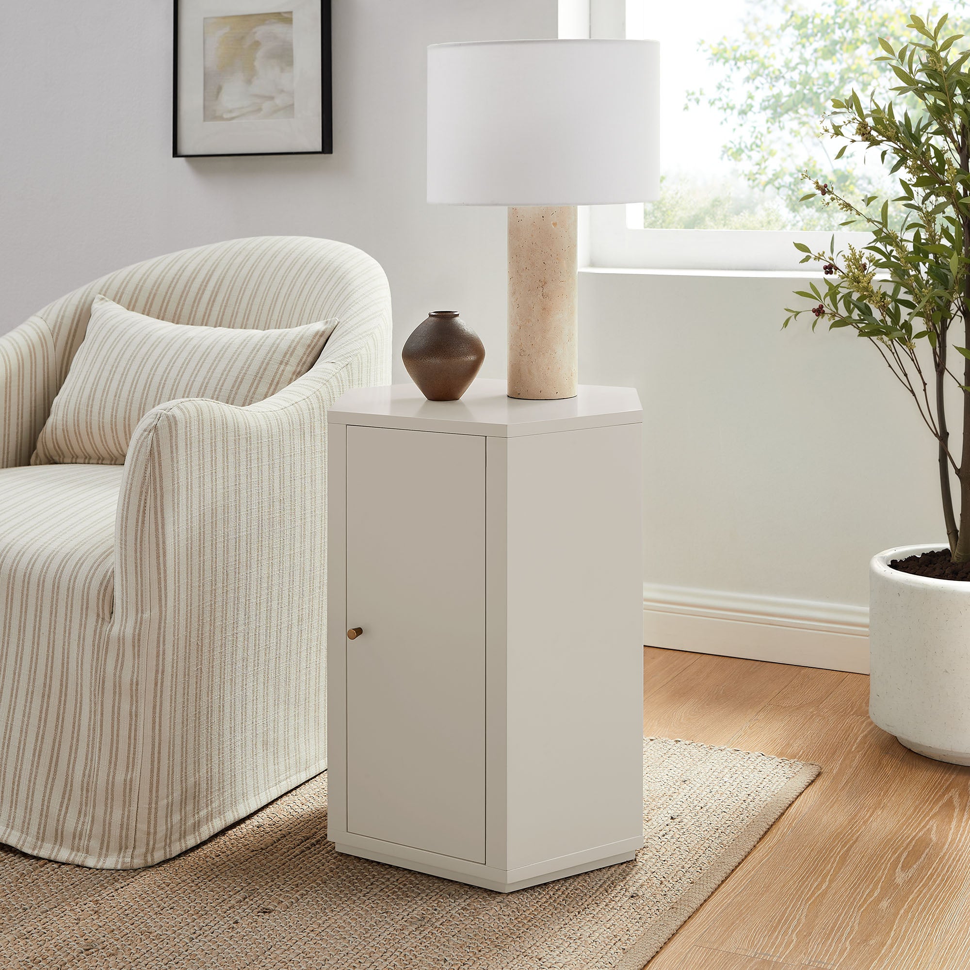 Kade Faceted Semi-Gloss Side Table