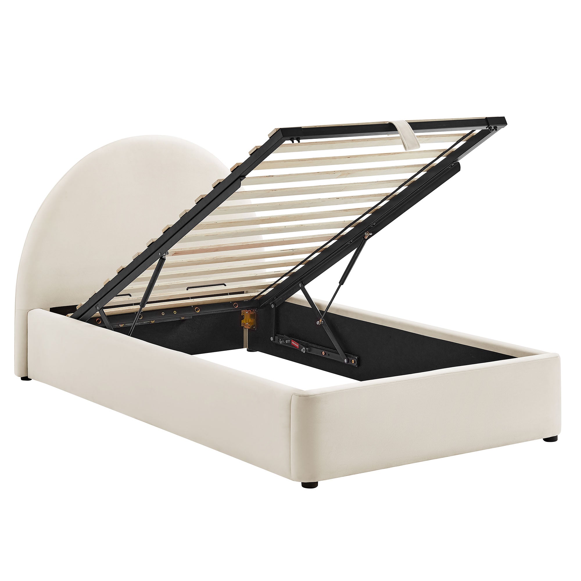 Resort Arched Performance Velvet Storage Platform Bed Frame