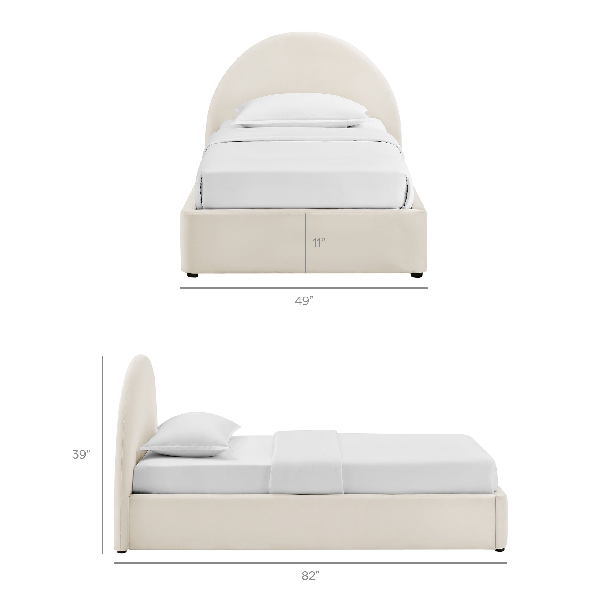 Resort Arched Performance Velvet Storage Platform Bed Frame