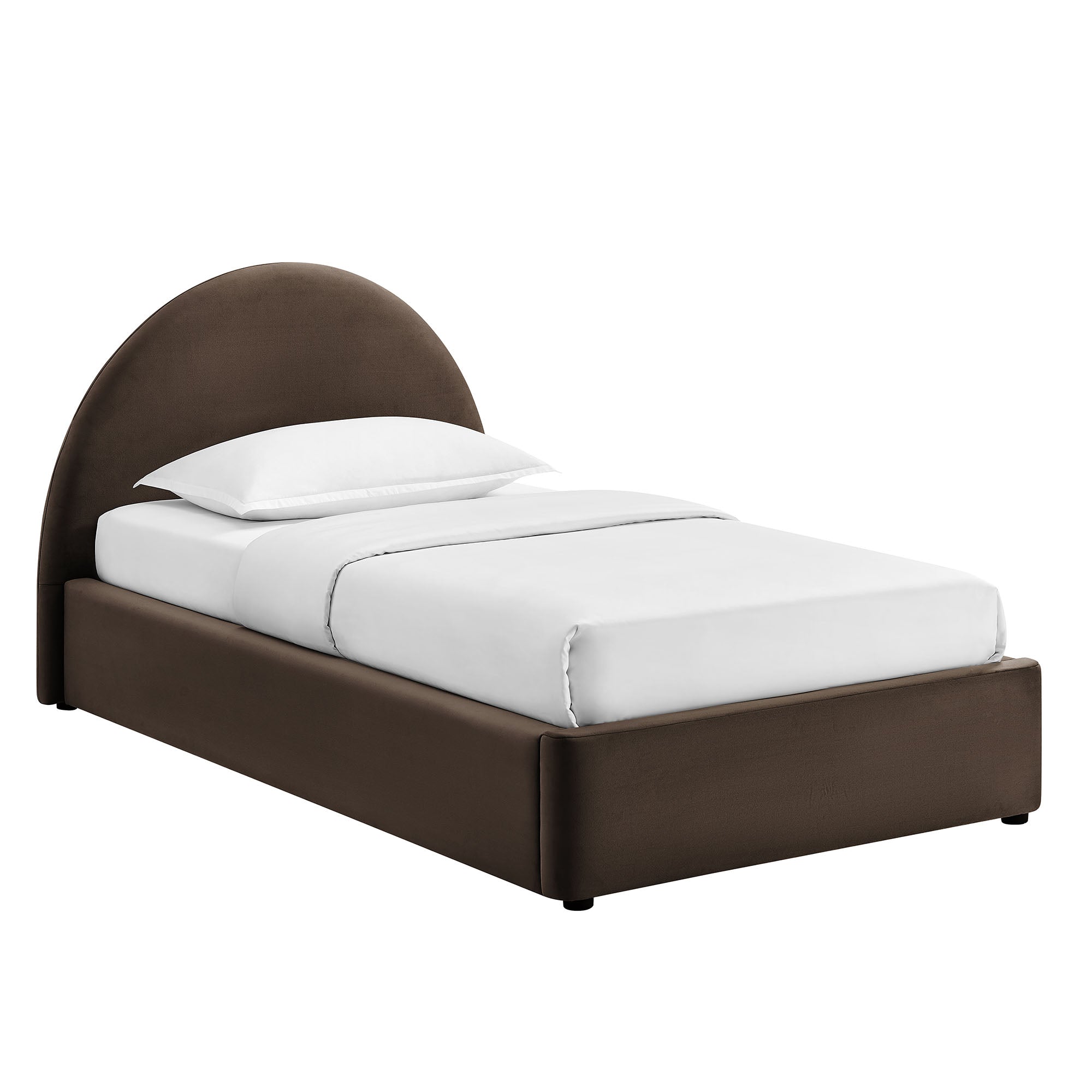 Resort Arched Performance Velvet Storage Platform Bed Frame