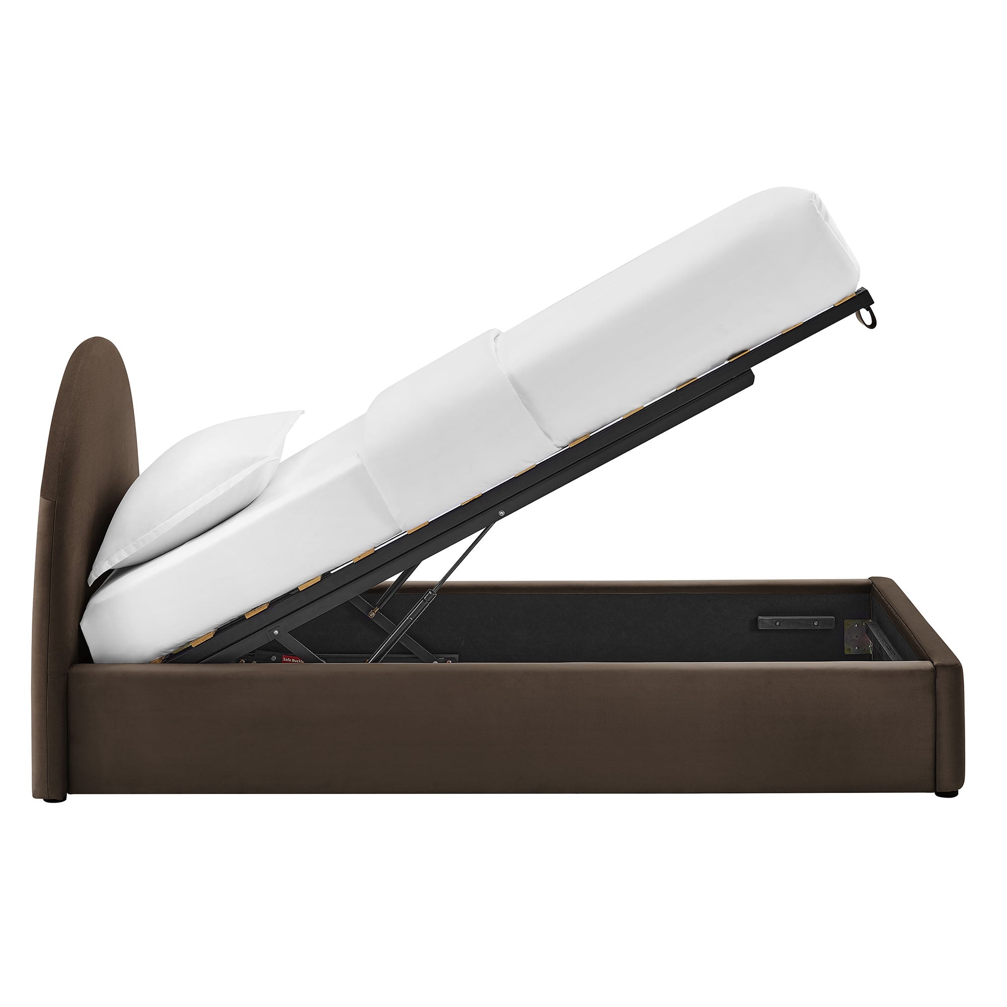 Resort Arched Performance Velvet Storage Platform Bed Frame