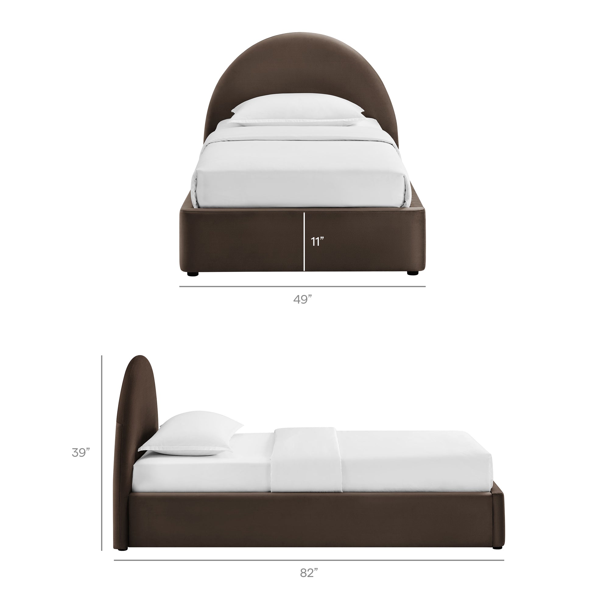Resort Arched Performance Velvet Storage Platform Bed Frame