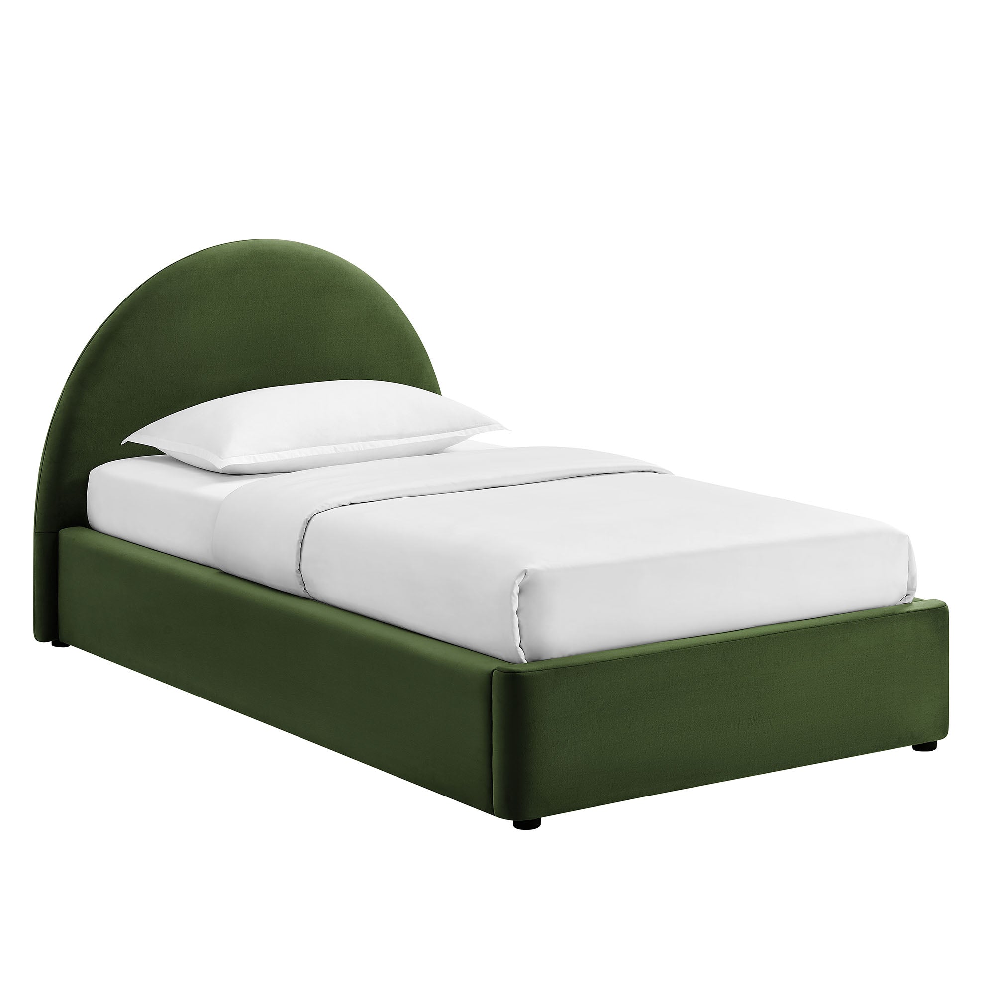 Resort Arched Performance Velvet Storage Platform Bed Frame