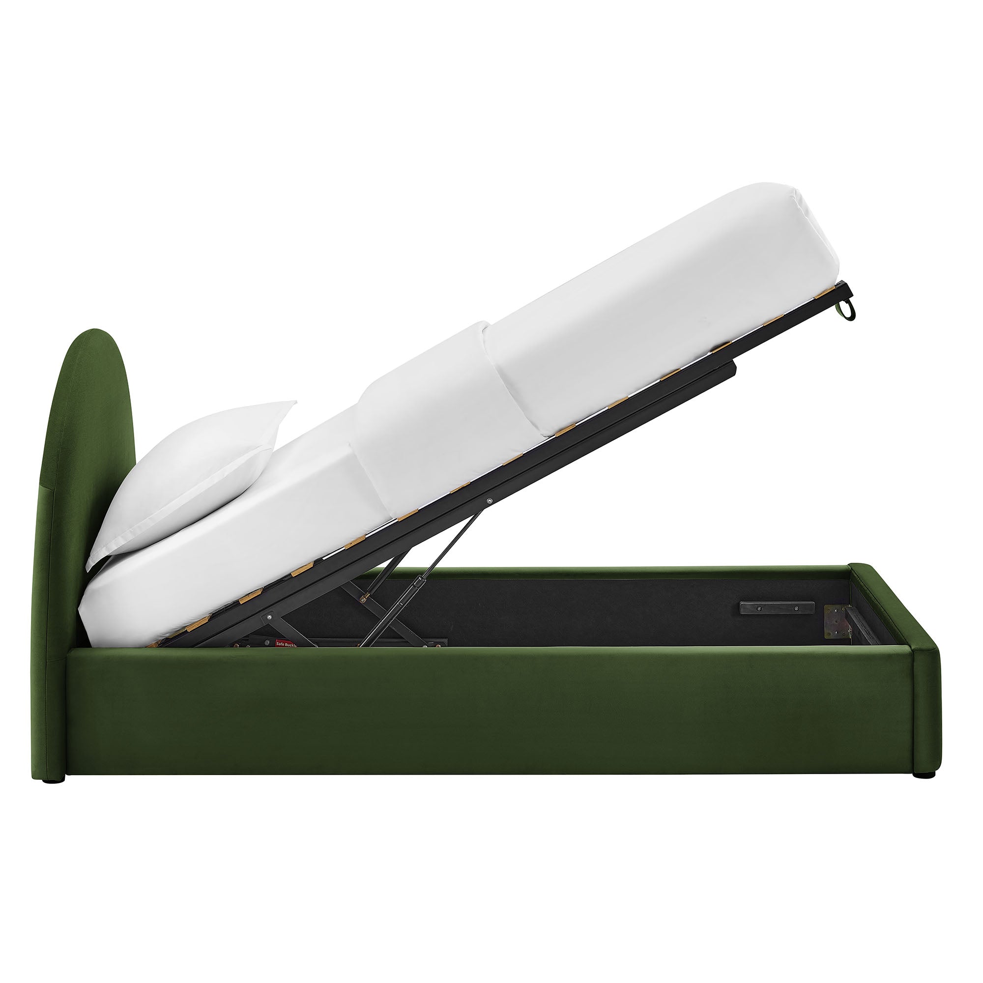 Resort Arched Performance Velvet Storage Platform Bed Frame