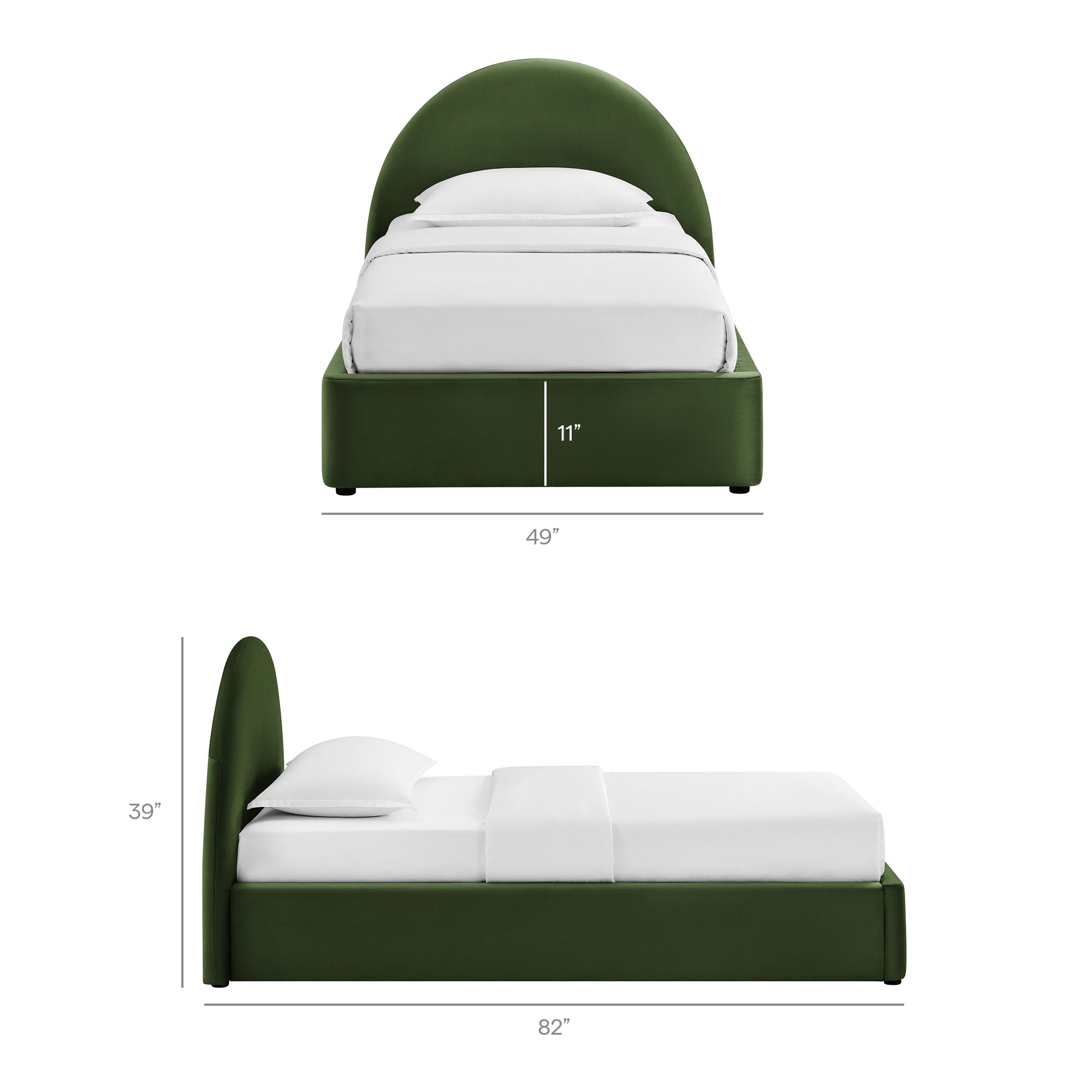 Resort Arched Performance Velvet Storage Platform Bed Frame