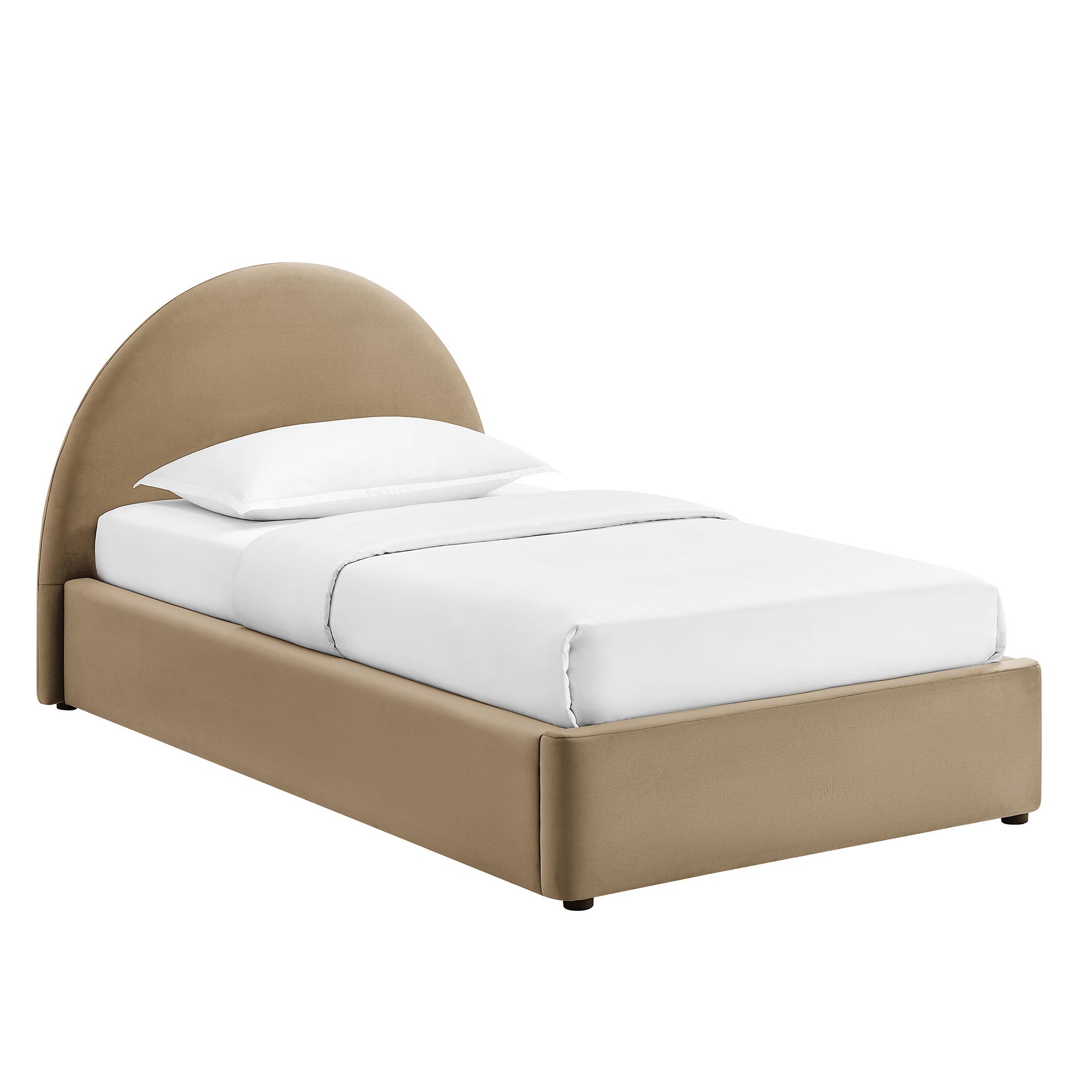 Resort Arched Performance Velvet Storage Platform Bed Frame