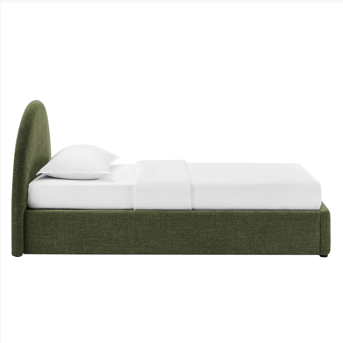 Resort Arched Upholstered Fabric Storage Platform Bed Frame