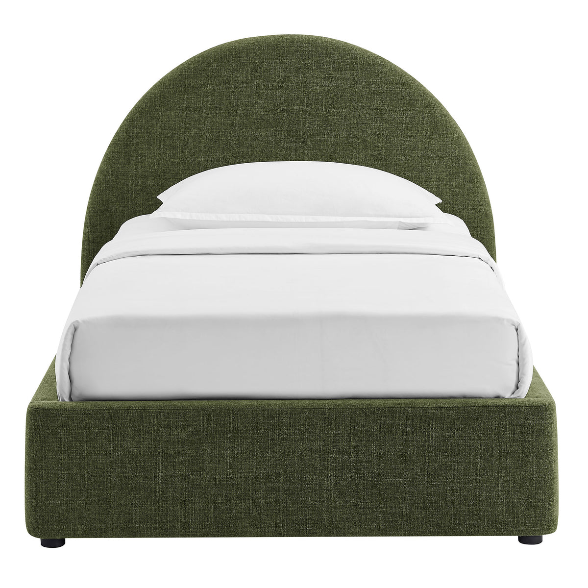 Resort Arched Upholstered Fabric Storage Platform Bed Frame