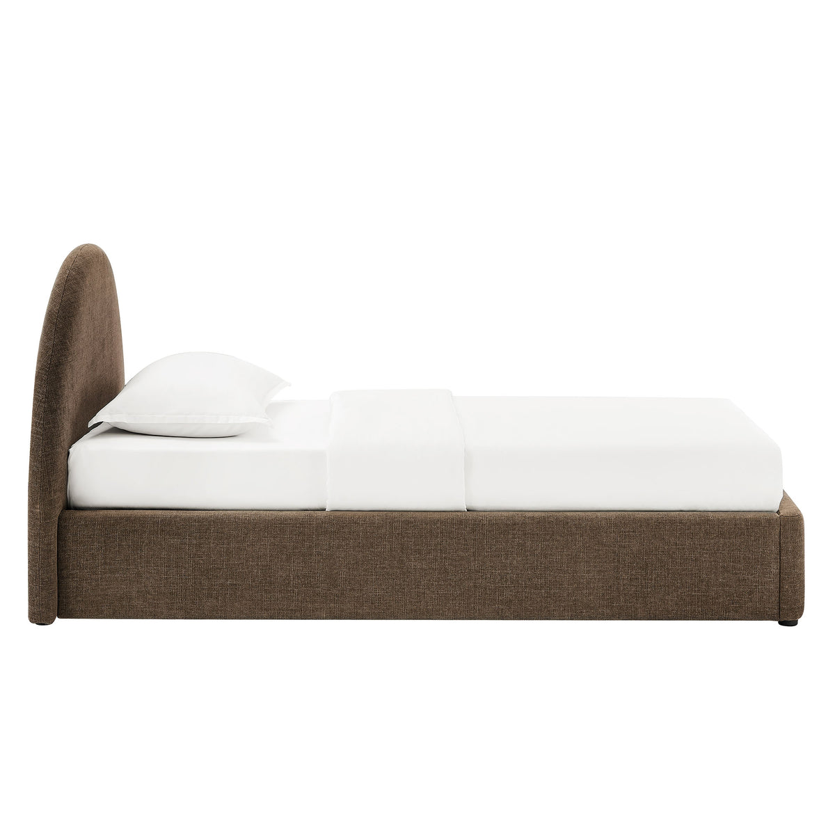 Resort Arched Upholstered Fabric Storage Platform Bed Frame
