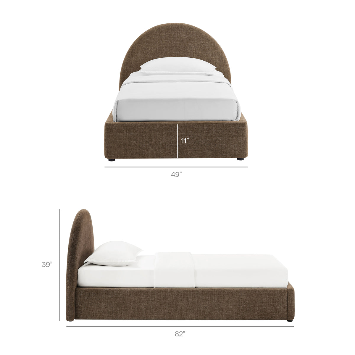 Resort Arched Upholstered Fabric Storage Platform Bed Frame