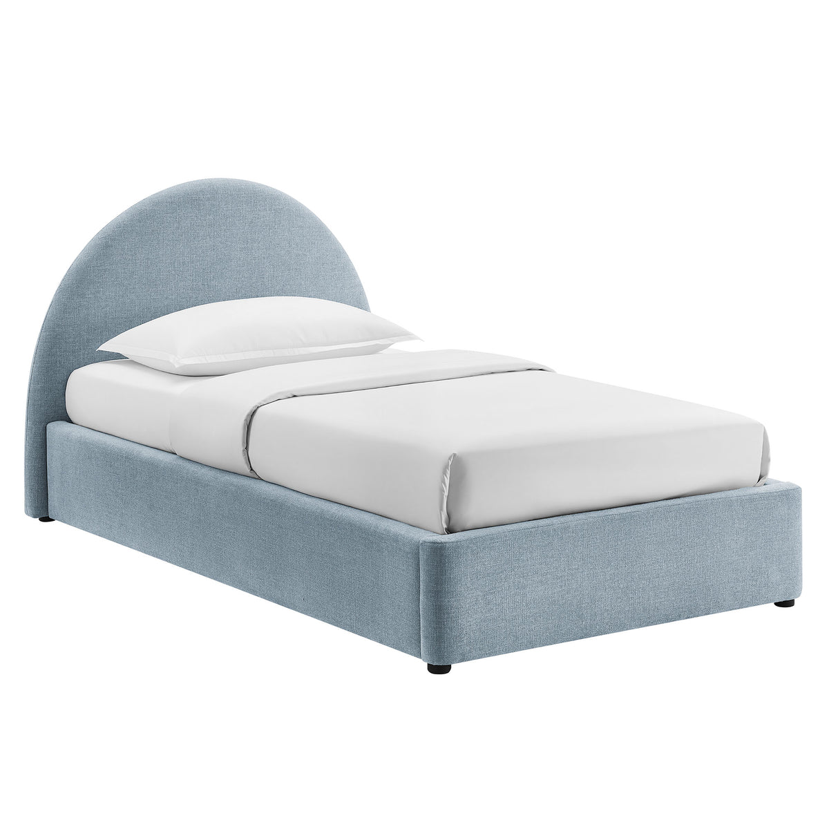 Resort Arched Upholstered Fabric Storage Platform Bed Frame