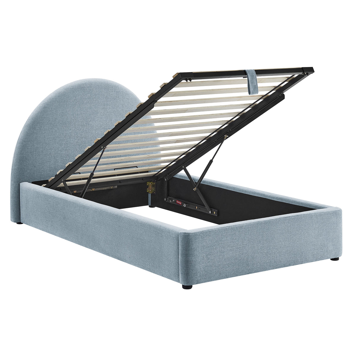 Resort Arched Upholstered Fabric Storage Platform Bed Frame