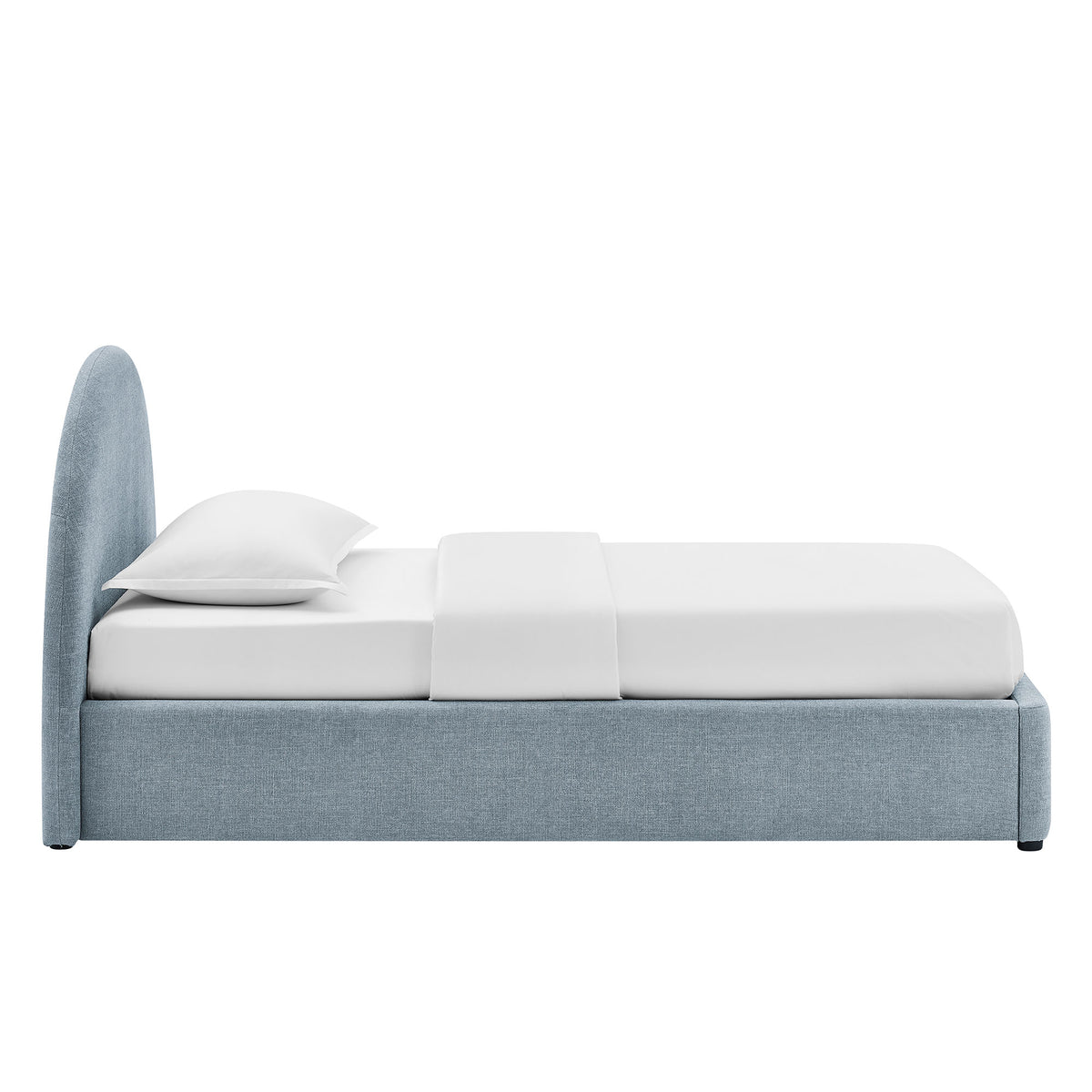 Resort Arched Upholstered Fabric Storage Platform Bed Frame