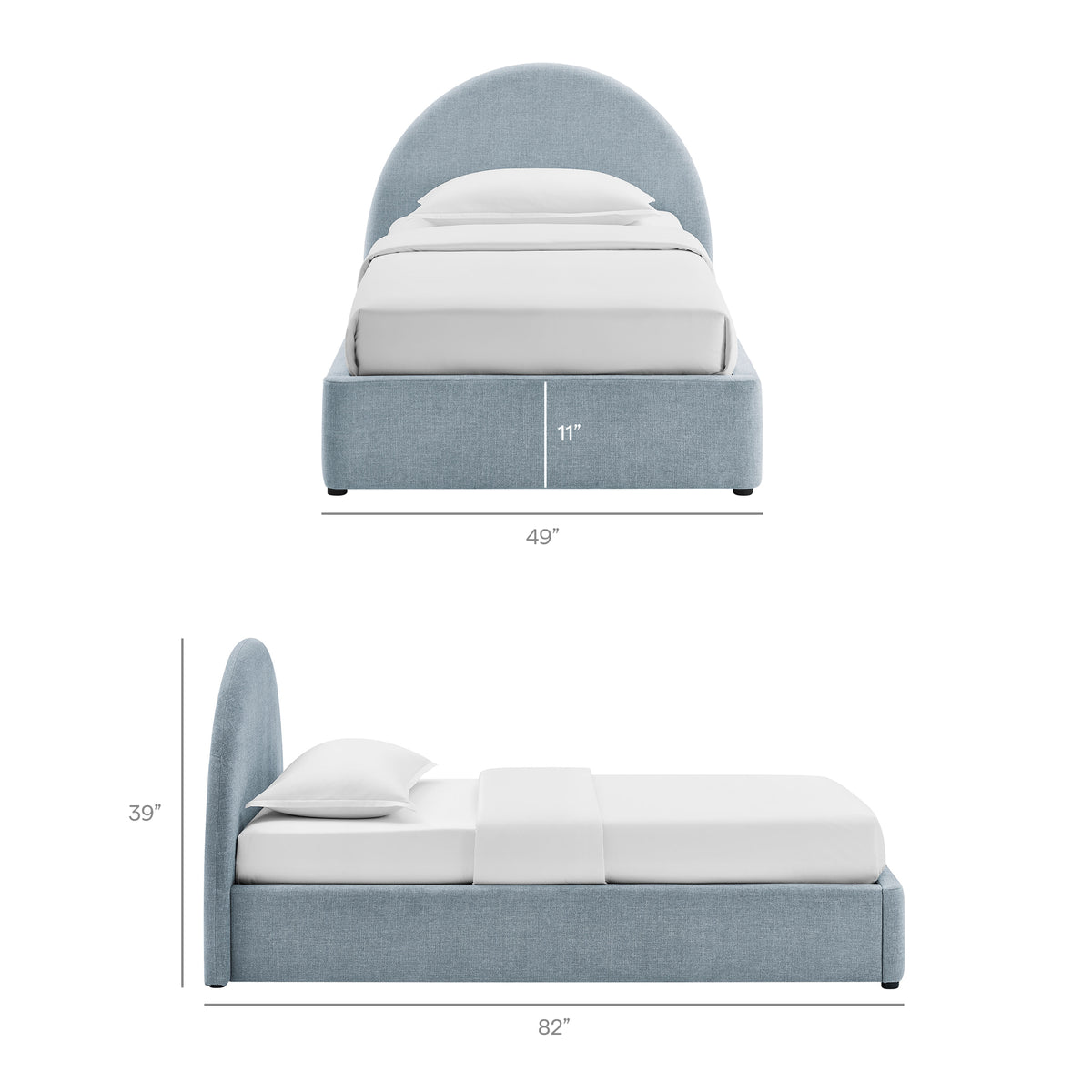 Resort Arched Upholstered Fabric Storage Platform Bed Frame