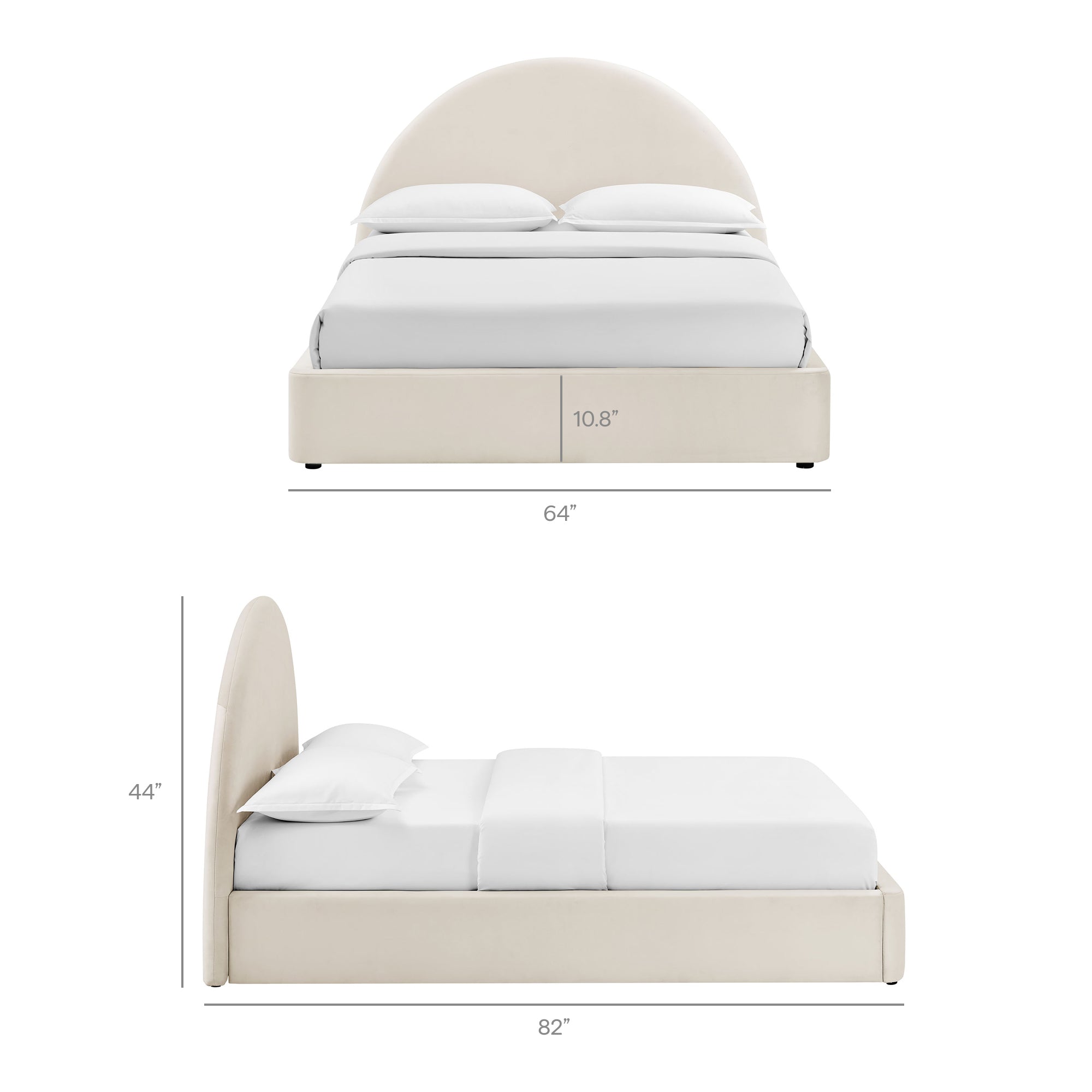Resort Arched Performance Velvet Storage Platform Bed Frame