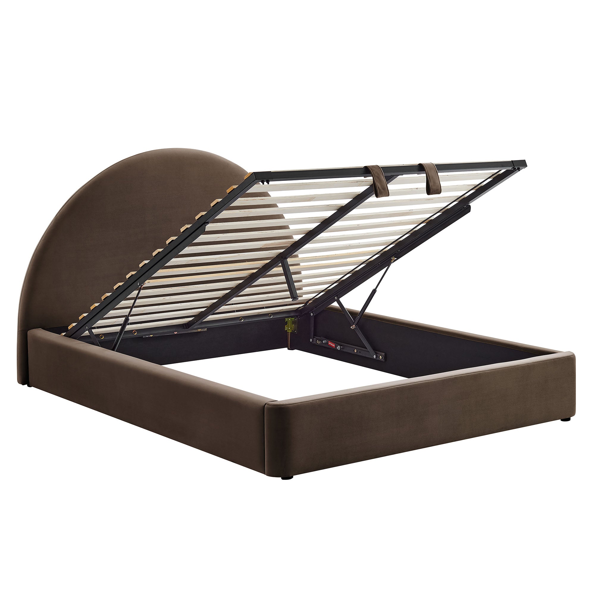 Resort Arched Performance Velvet Storage Platform Bed Frame