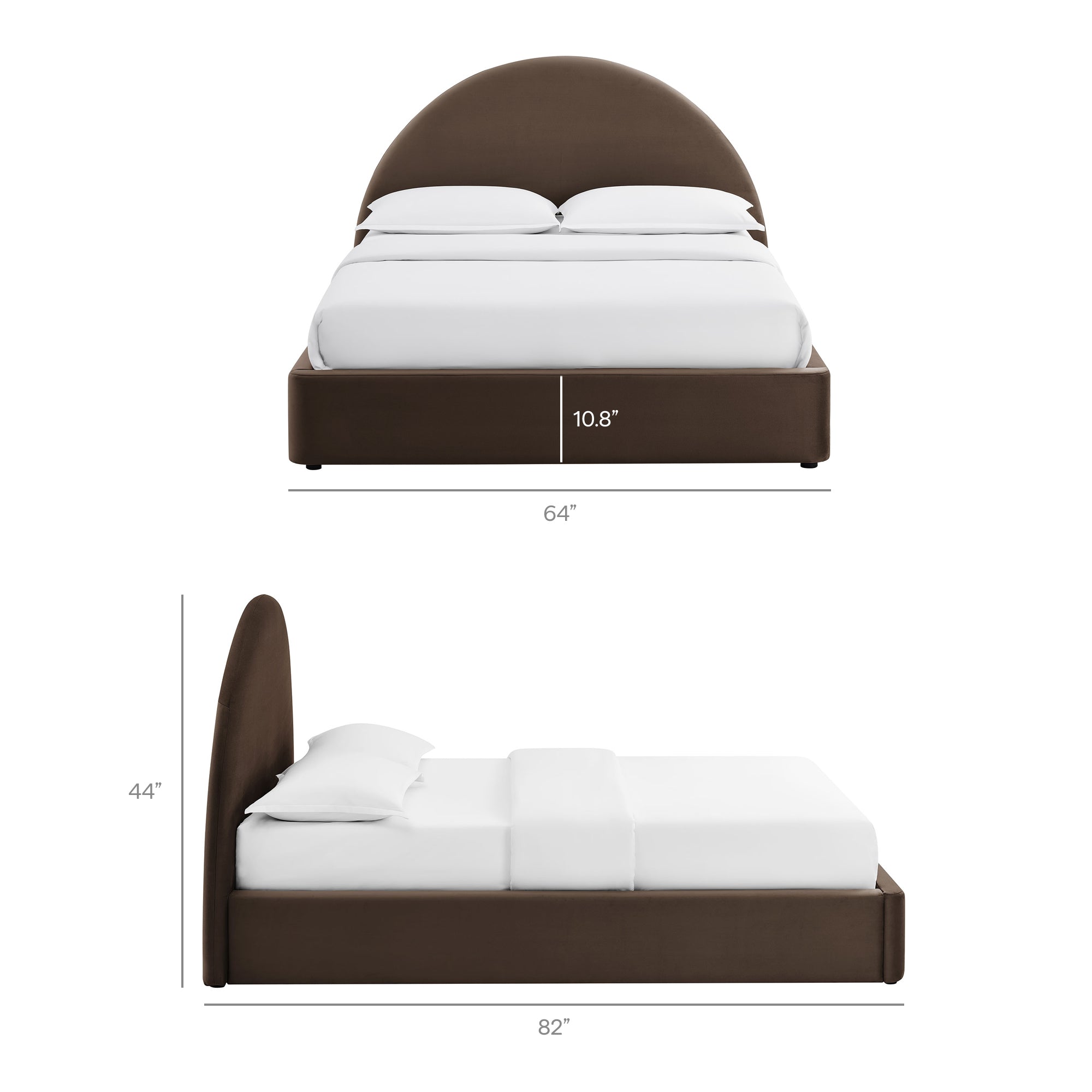 Resort Arched Performance Velvet Storage Platform Bed Frame