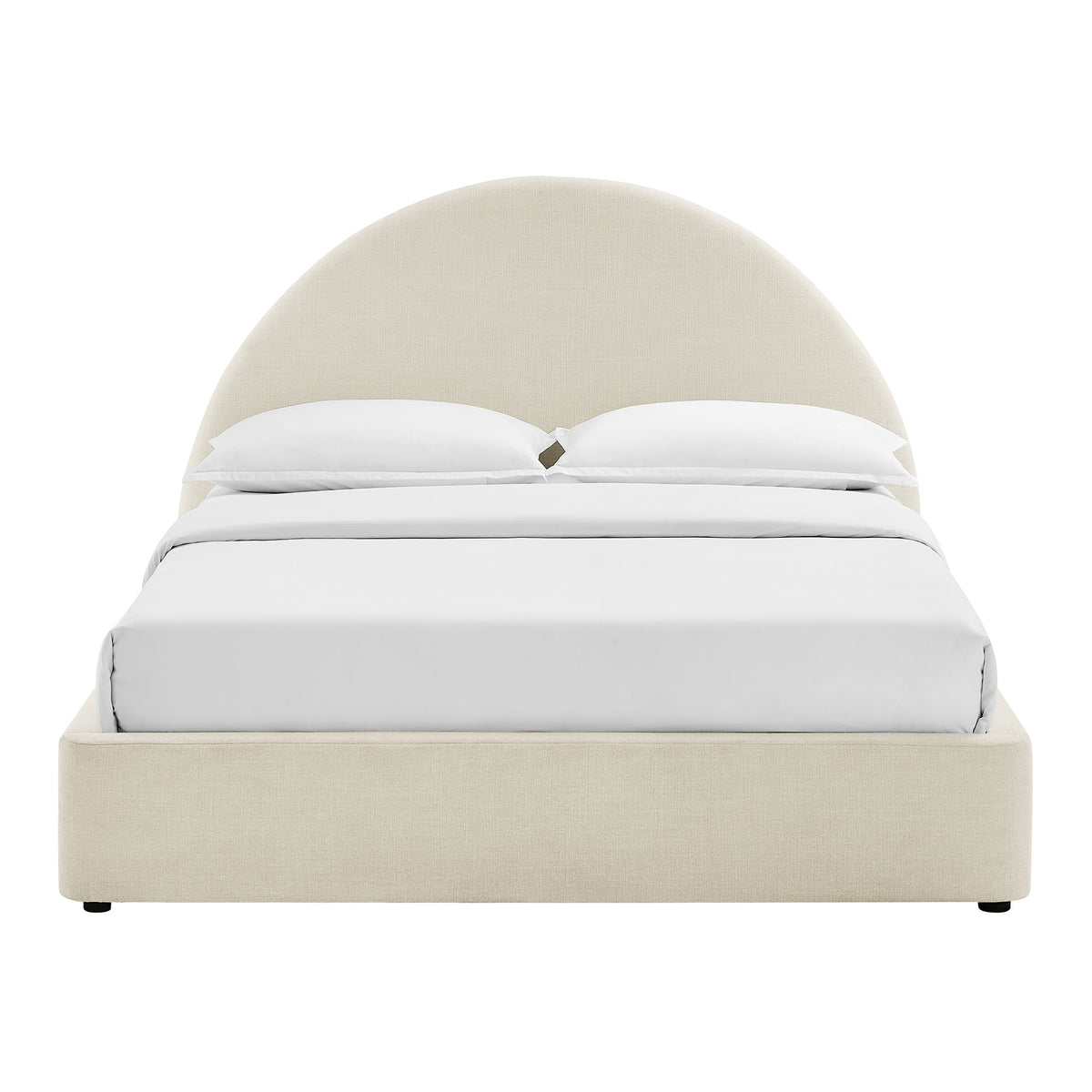 Resort Arched Upholstered Fabric Storage Platform Bed Frame