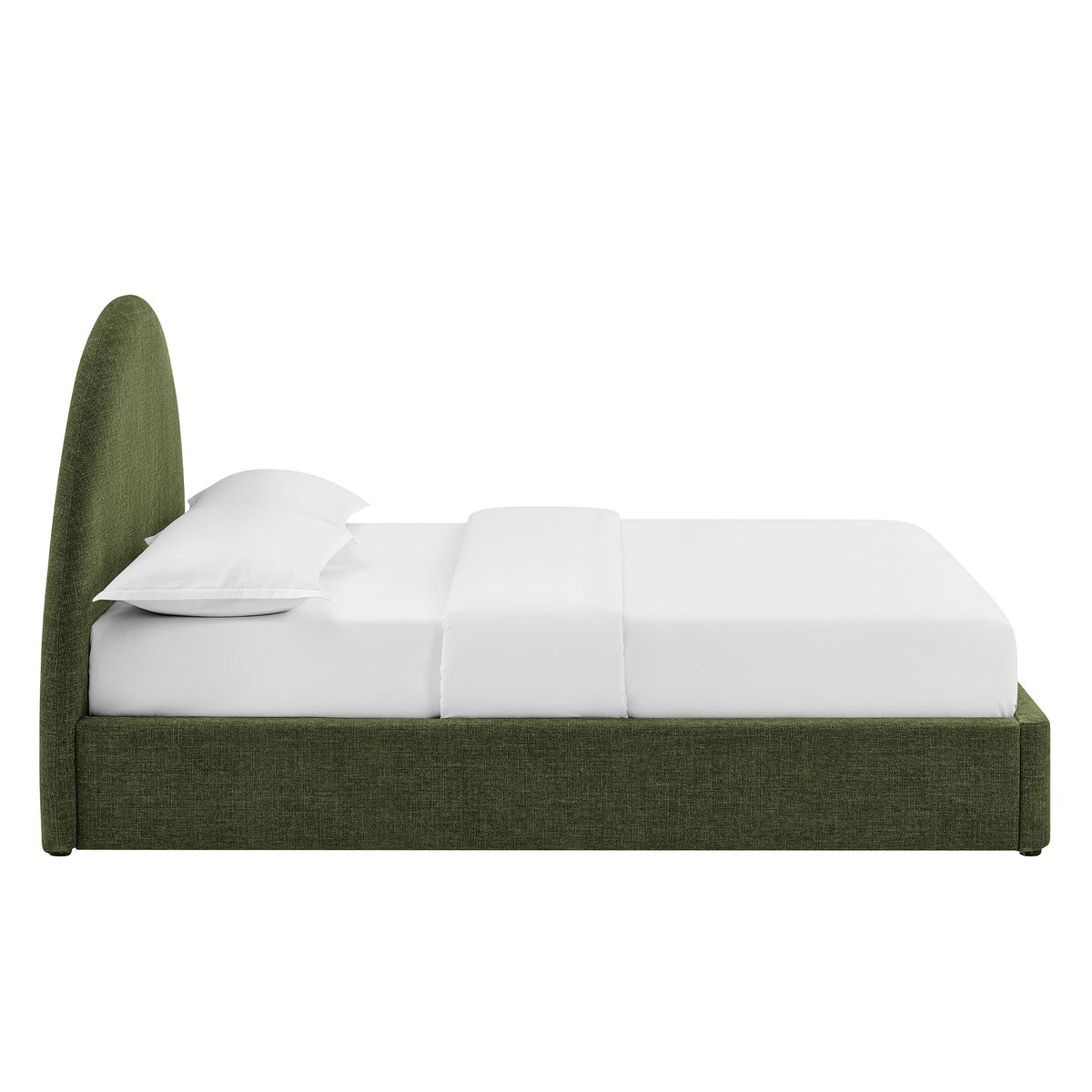 Resort Arched Upholstered Fabric Storage Platform Bed Frame