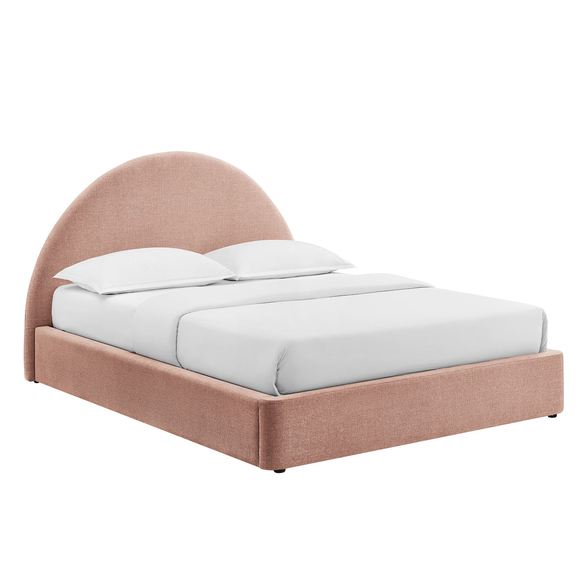 Resort Arched Upholstered Fabric Storage Platform Bed Frame