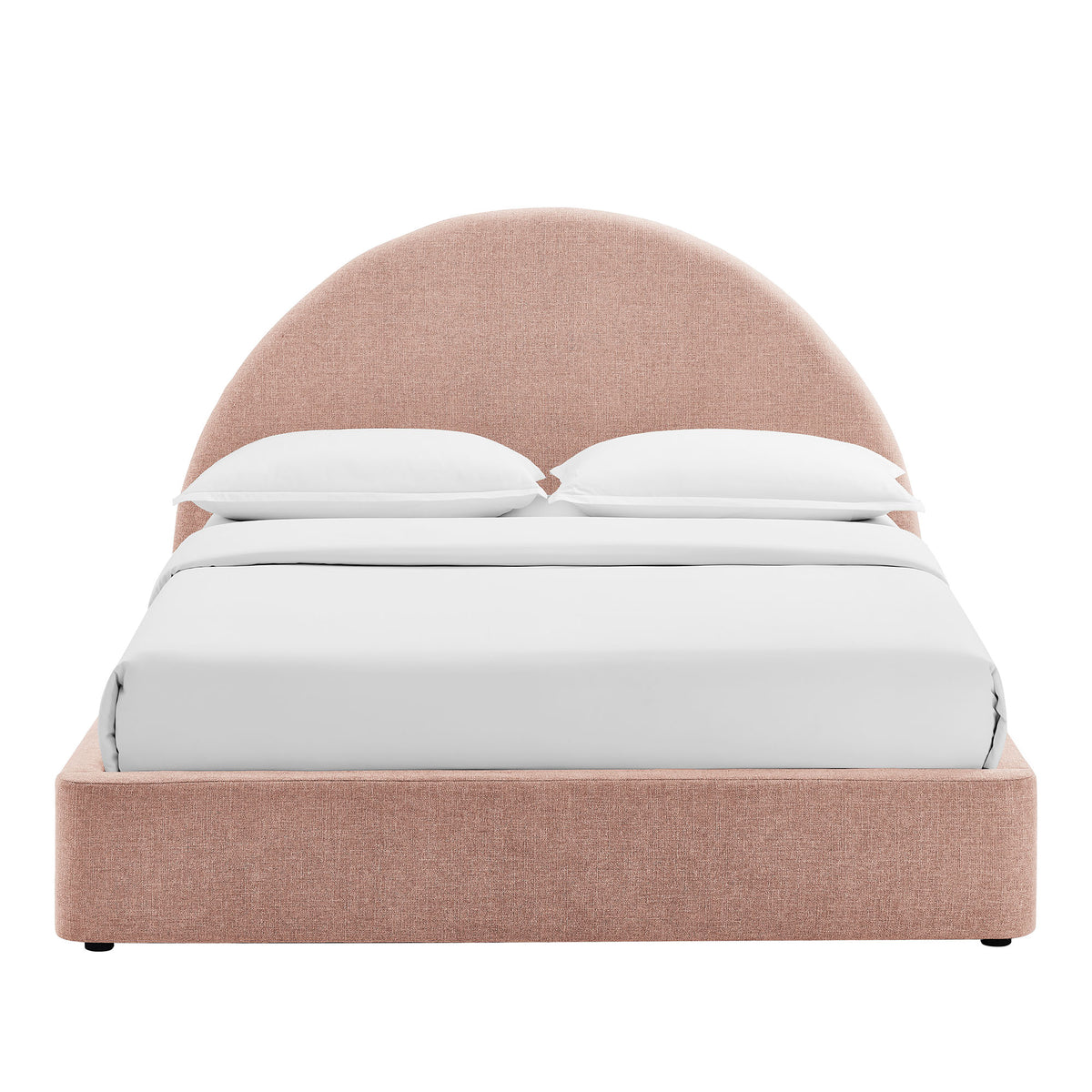 Resort Arched Upholstered Fabric Storage Platform Bed Frame