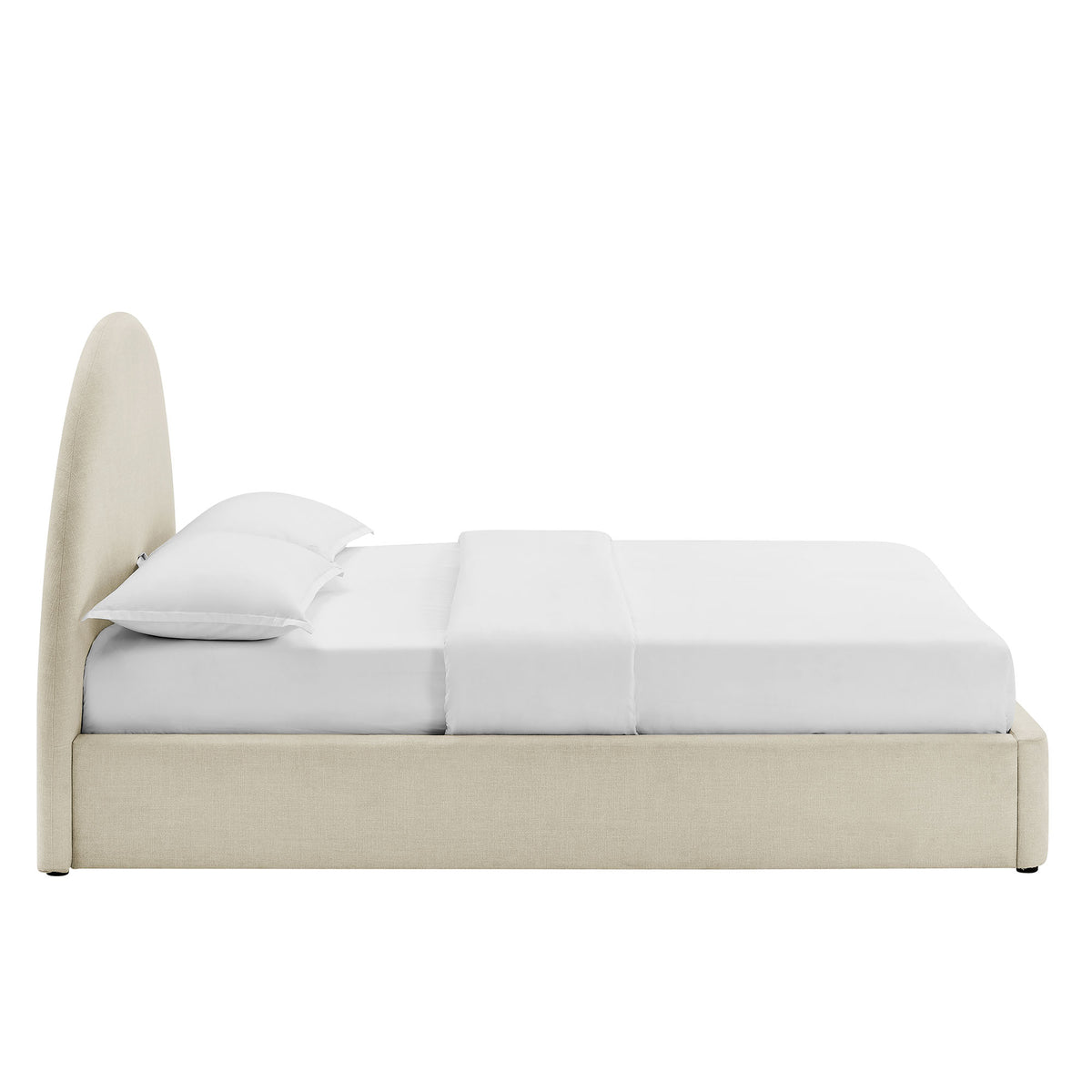 Resort Arched Upholstered Fabric Storage Platform Bed Frame