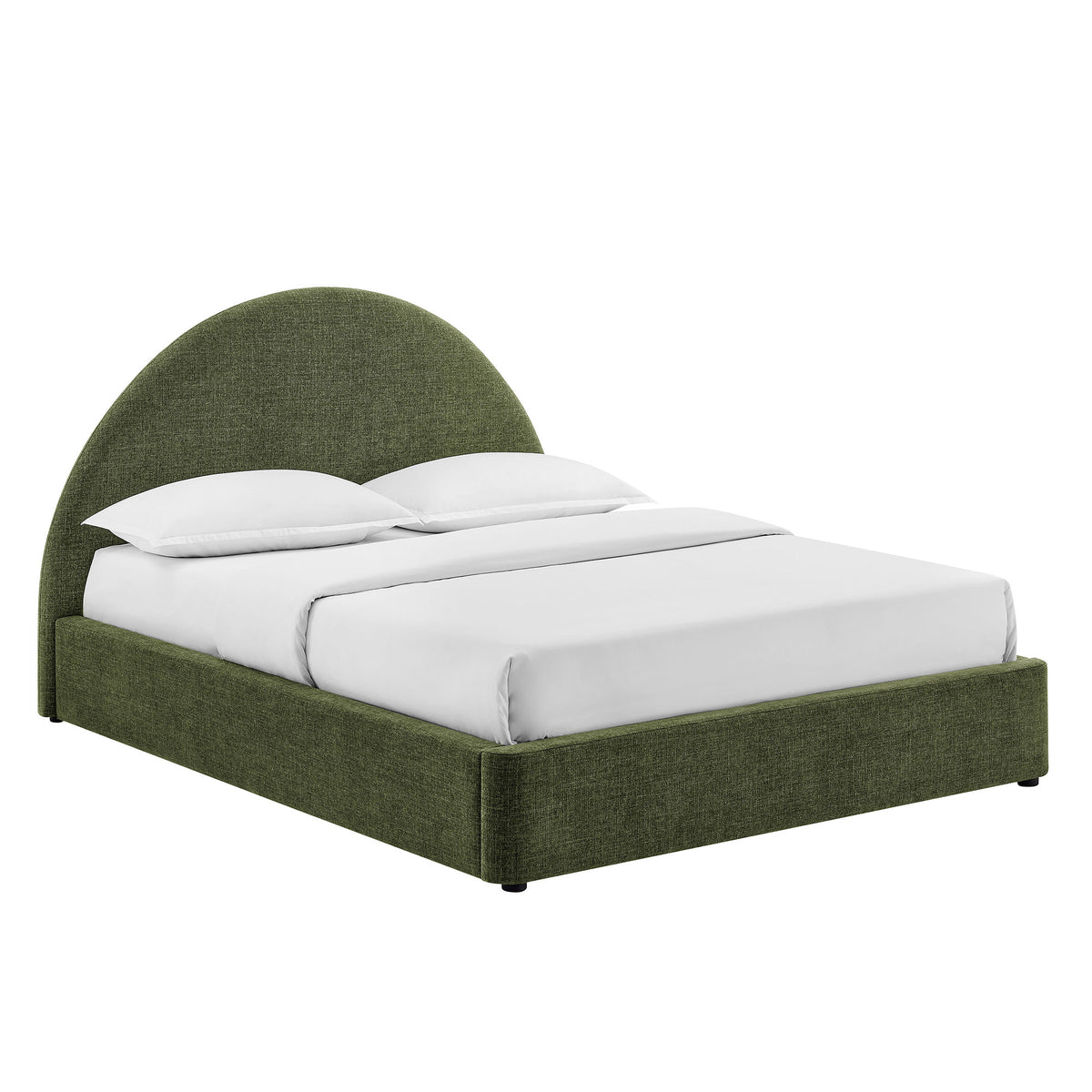 Resort Arched Upholstered Fabric Storage Platform Bed Frame