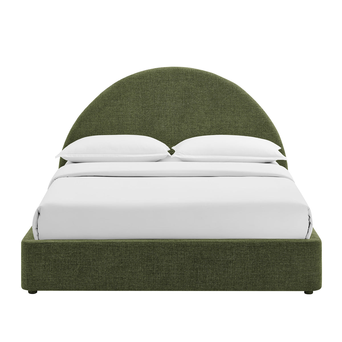 Resort Arched Upholstered Fabric Storage Platform Bed Frame