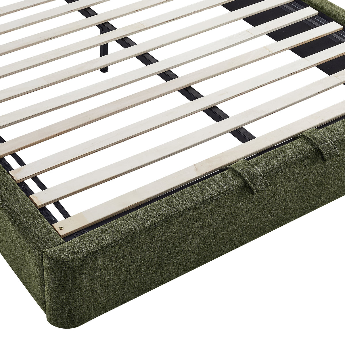 Resort Arched Upholstered Fabric Storage Platform Bed Frame