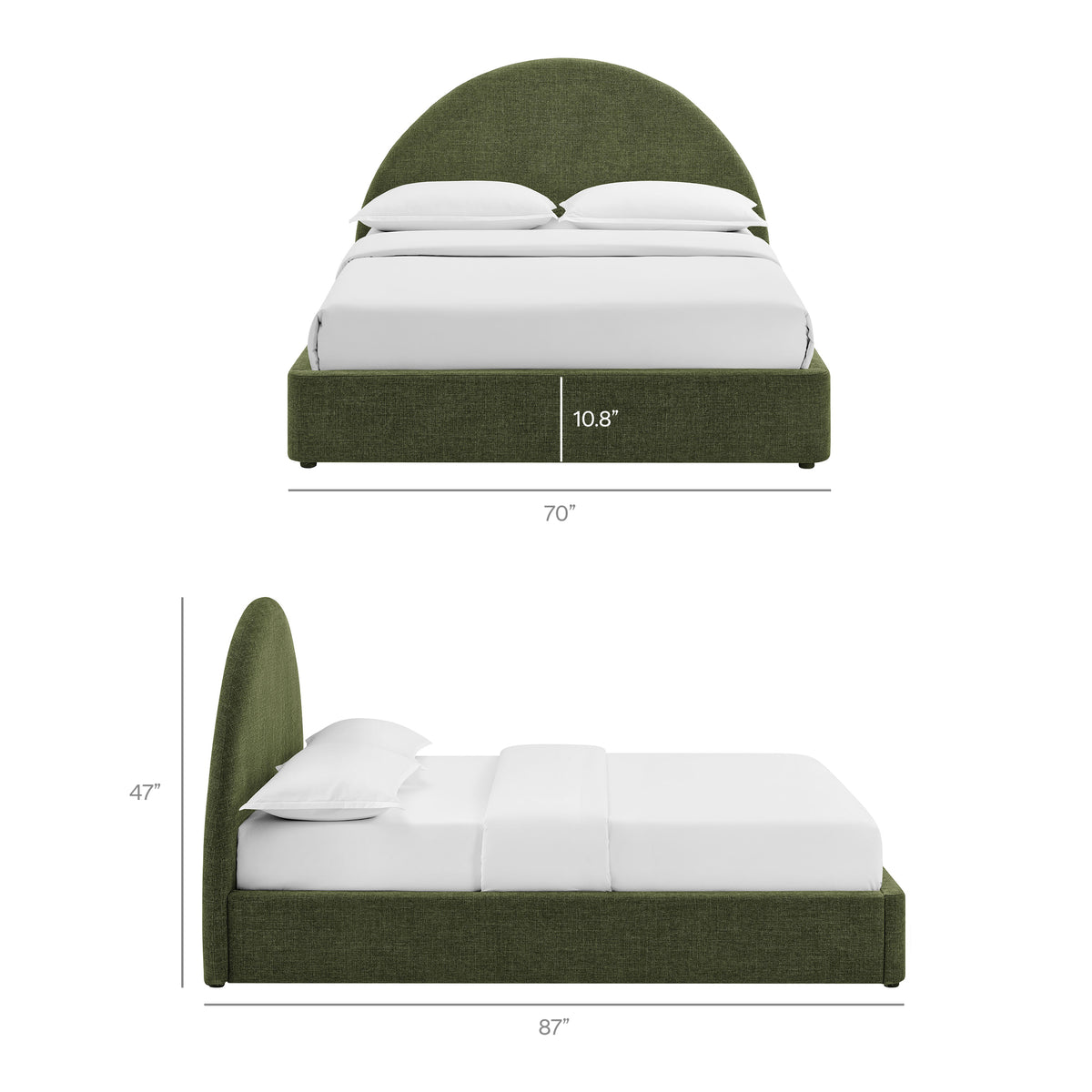Resort Arched Upholstered Fabric Storage Platform Bed Frame