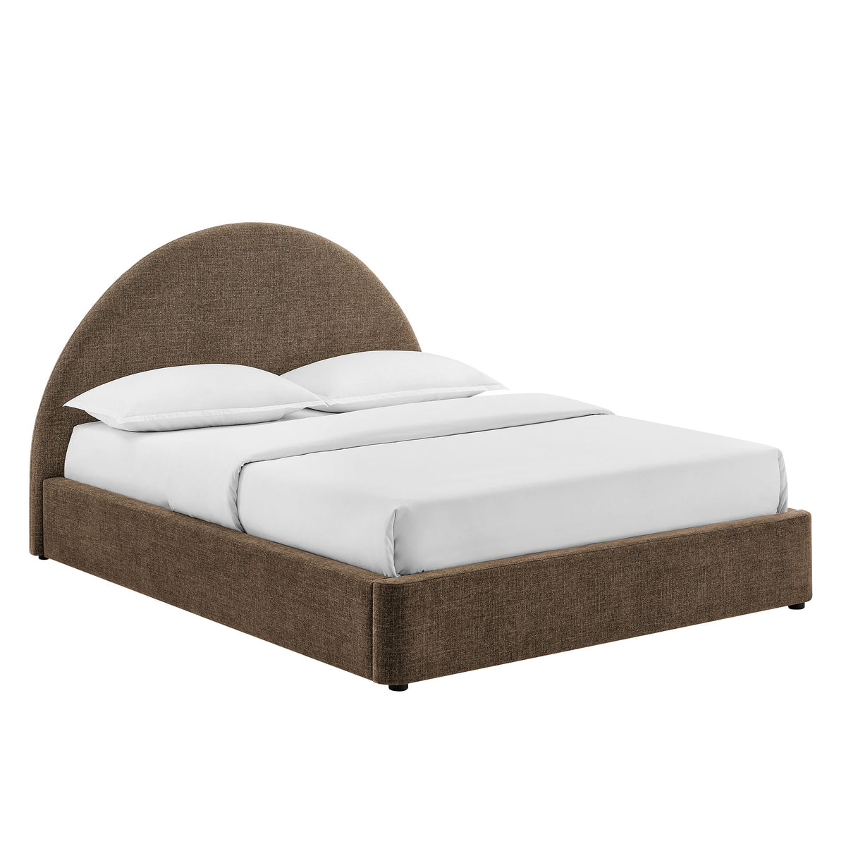Resort Arched Upholstered Fabric Storage Platform Bed Frame