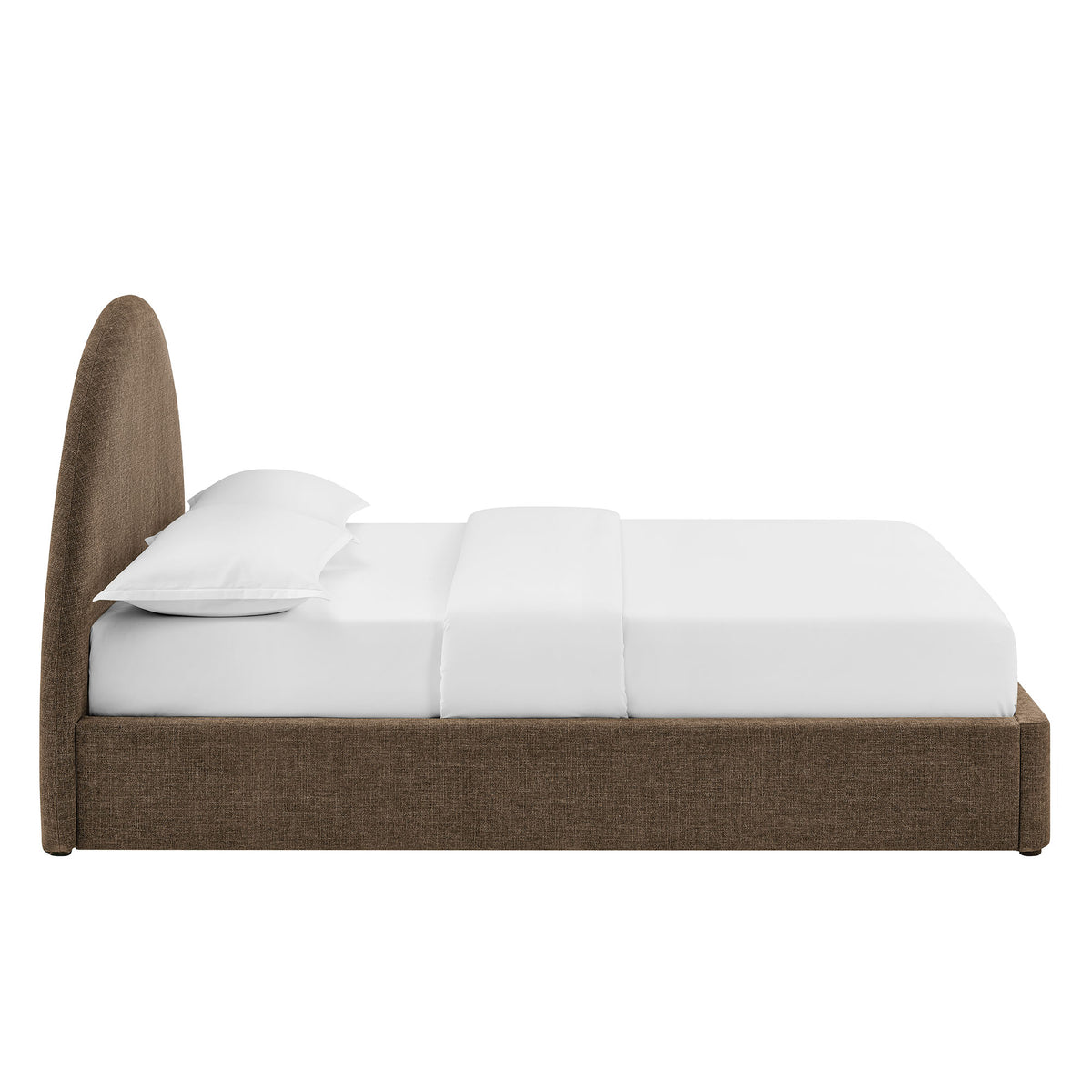 Resort Arched Upholstered Fabric Storage Platform Bed Frame