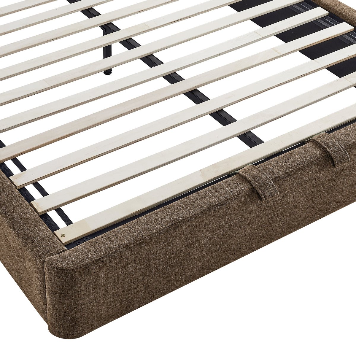 Resort Arched Upholstered Fabric Storage Platform Bed Frame