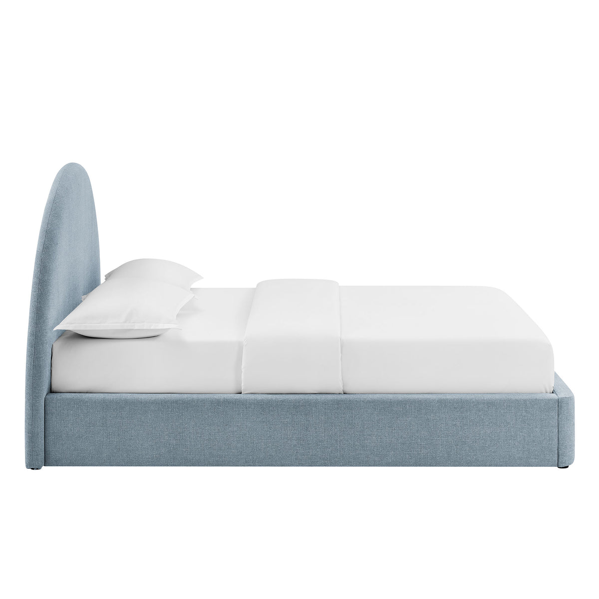 Resort Arched Upholstered Fabric Storage Platform Bed Frame