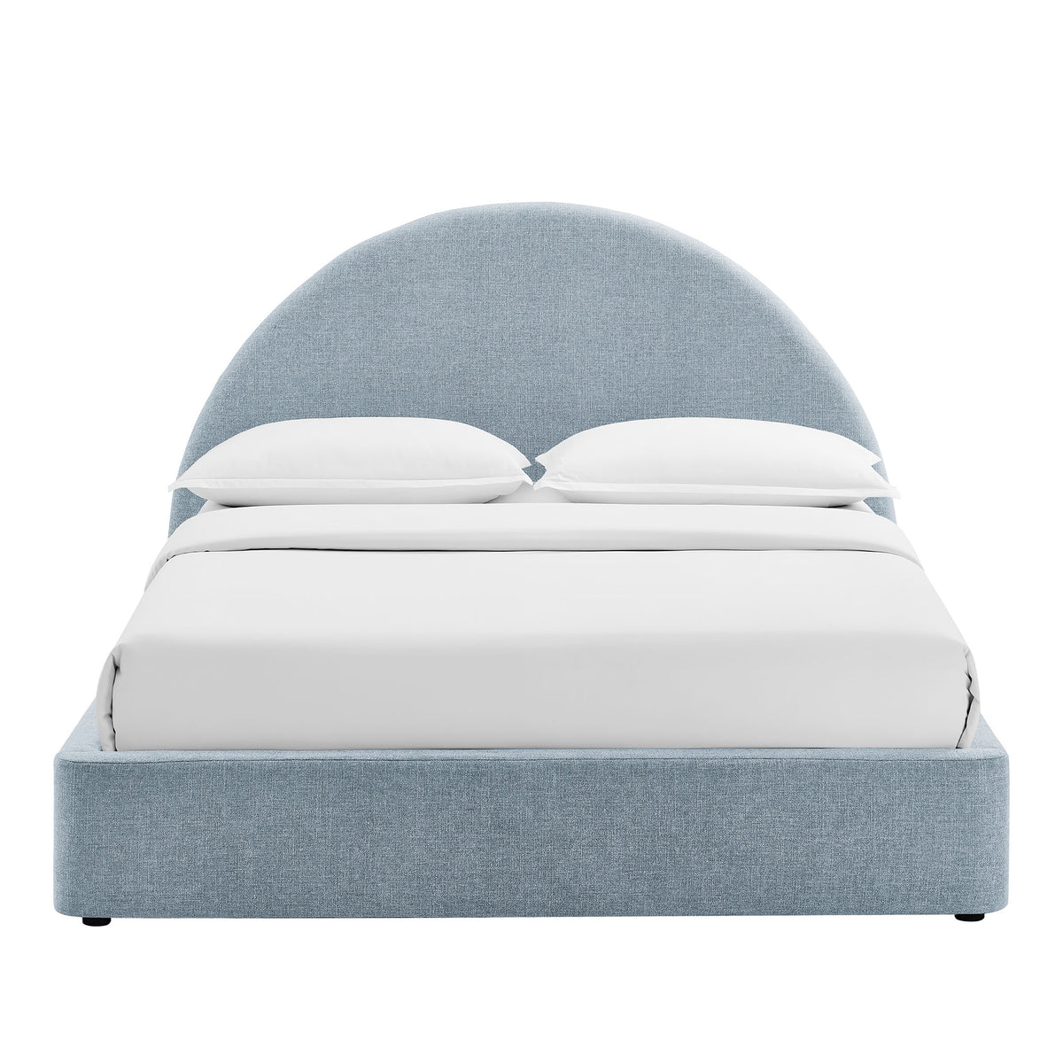 Resort Arched Upholstered Fabric Storage Platform Bed Frame