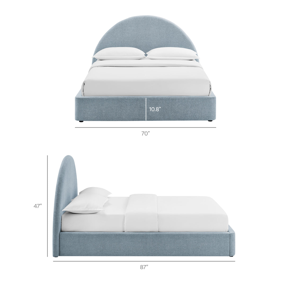 Resort Arched Upholstered Fabric Storage Platform Bed Frame