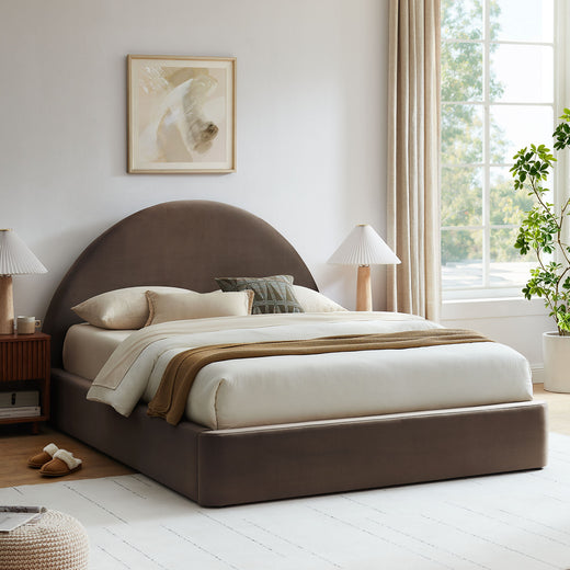Resort Arched Performance Velvet Storage Platform Bed Frame