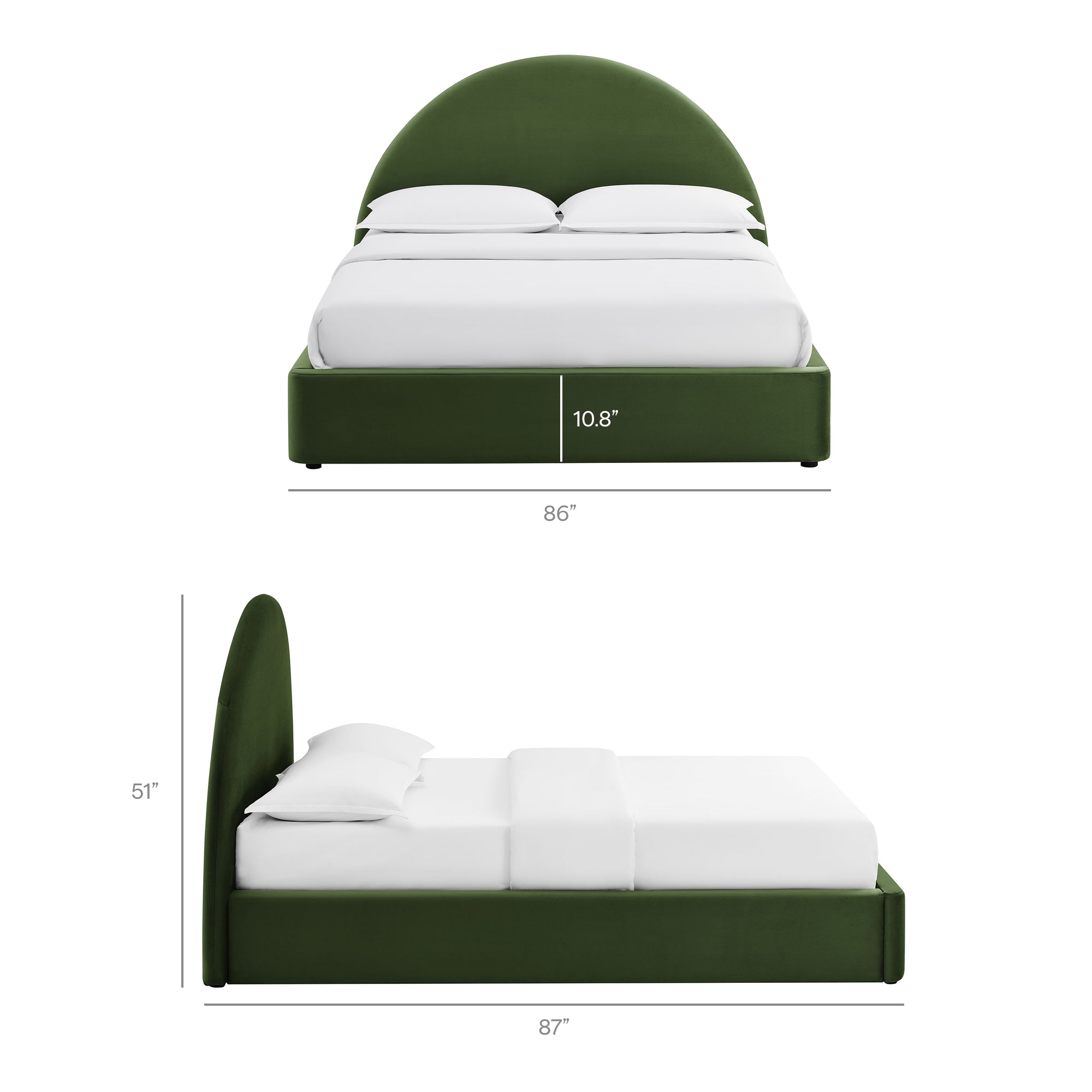 Resort Arched Performance Velvet Storage Platform Bed Frame