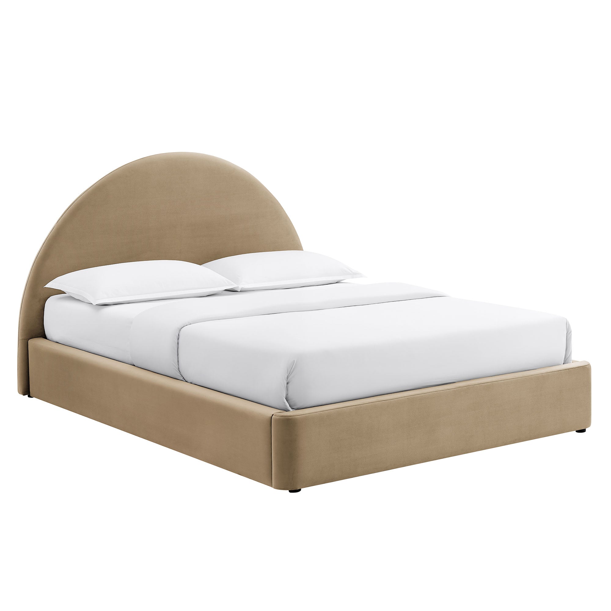 Resort Arched Performance Velvet Storage Platform Bed Frame