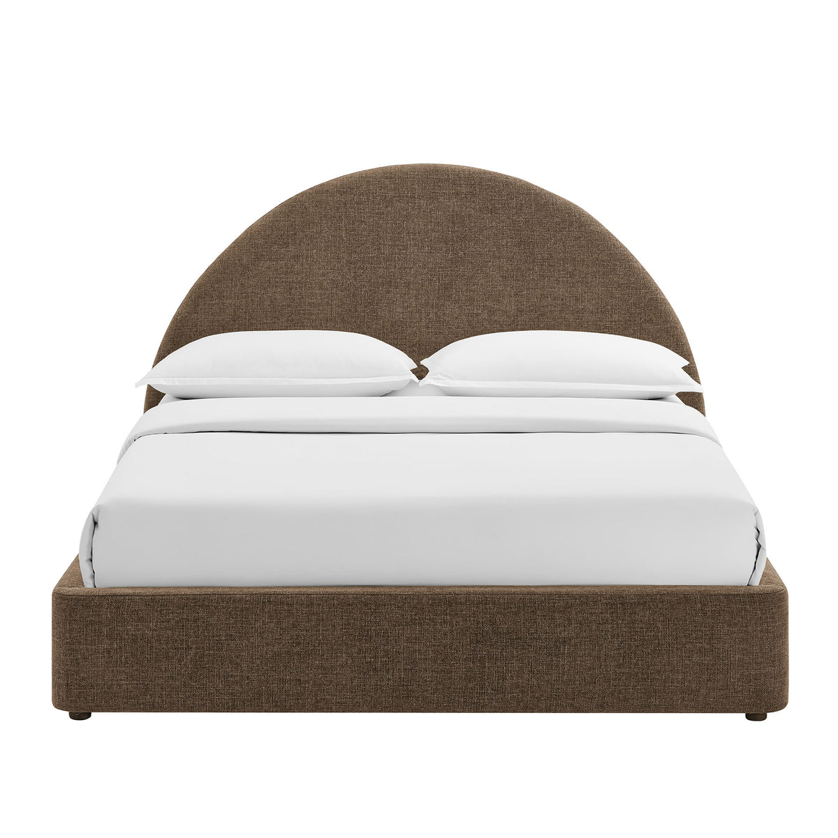 Resort Arched Upholstered Fabric Storage Platform Bed Frame
