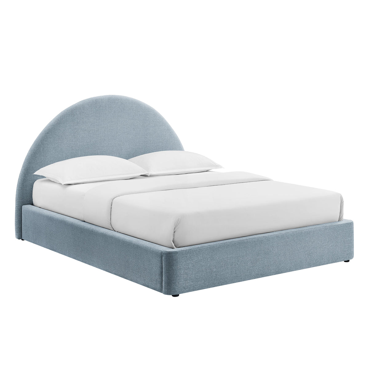 Resort Arched Upholstered Fabric Storage Platform Bed Frame