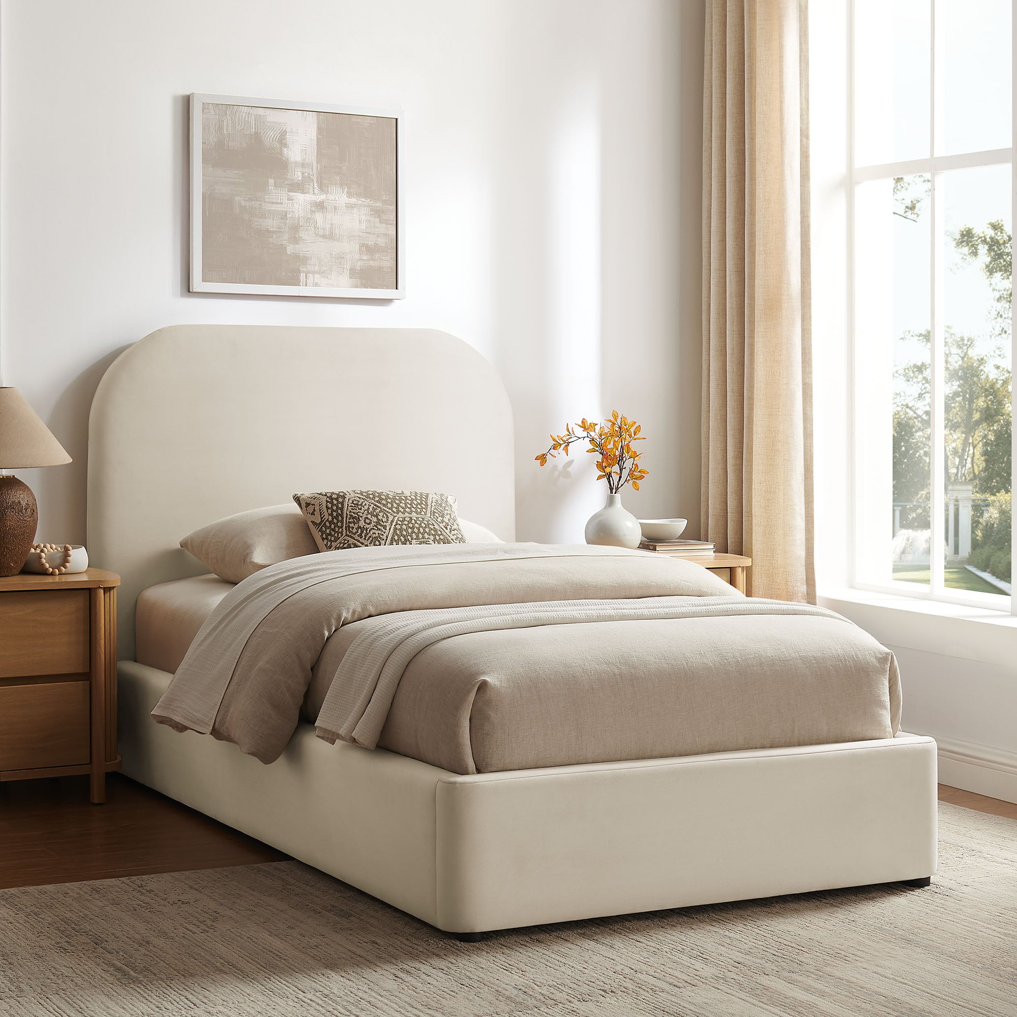 Keynote Performance Velvet Storage Platform Bed Frame