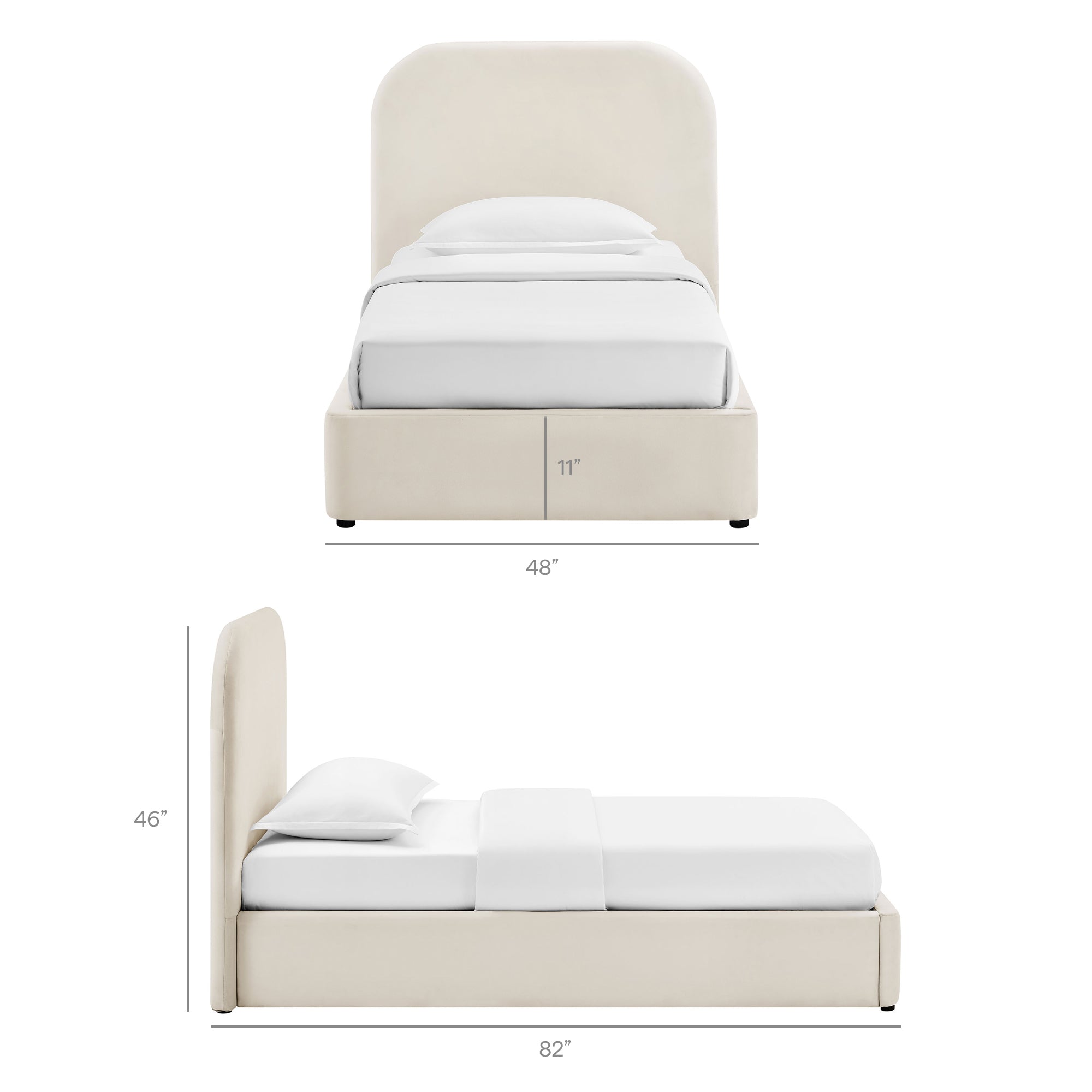 Keynote Performance Velvet Storage Platform Bed Frame
