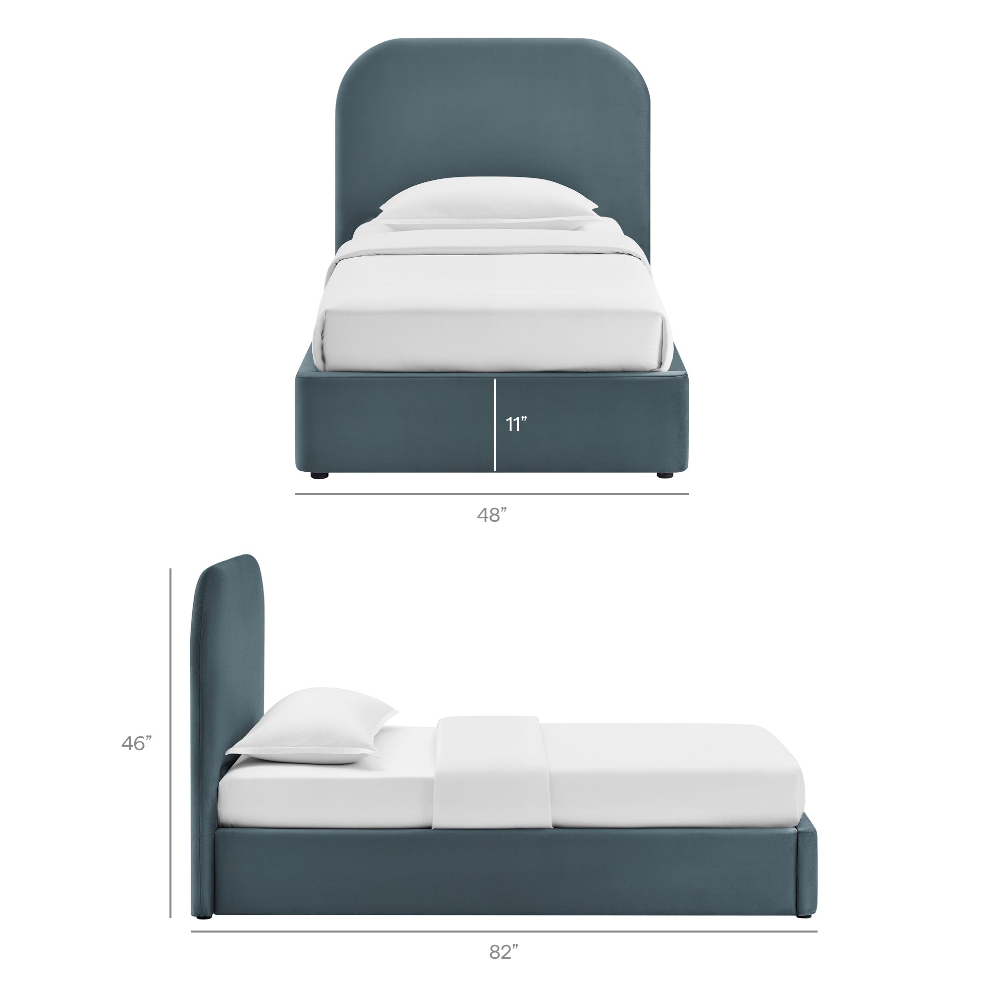 Keynote Performance Velvet Storage Platform Bed Frame