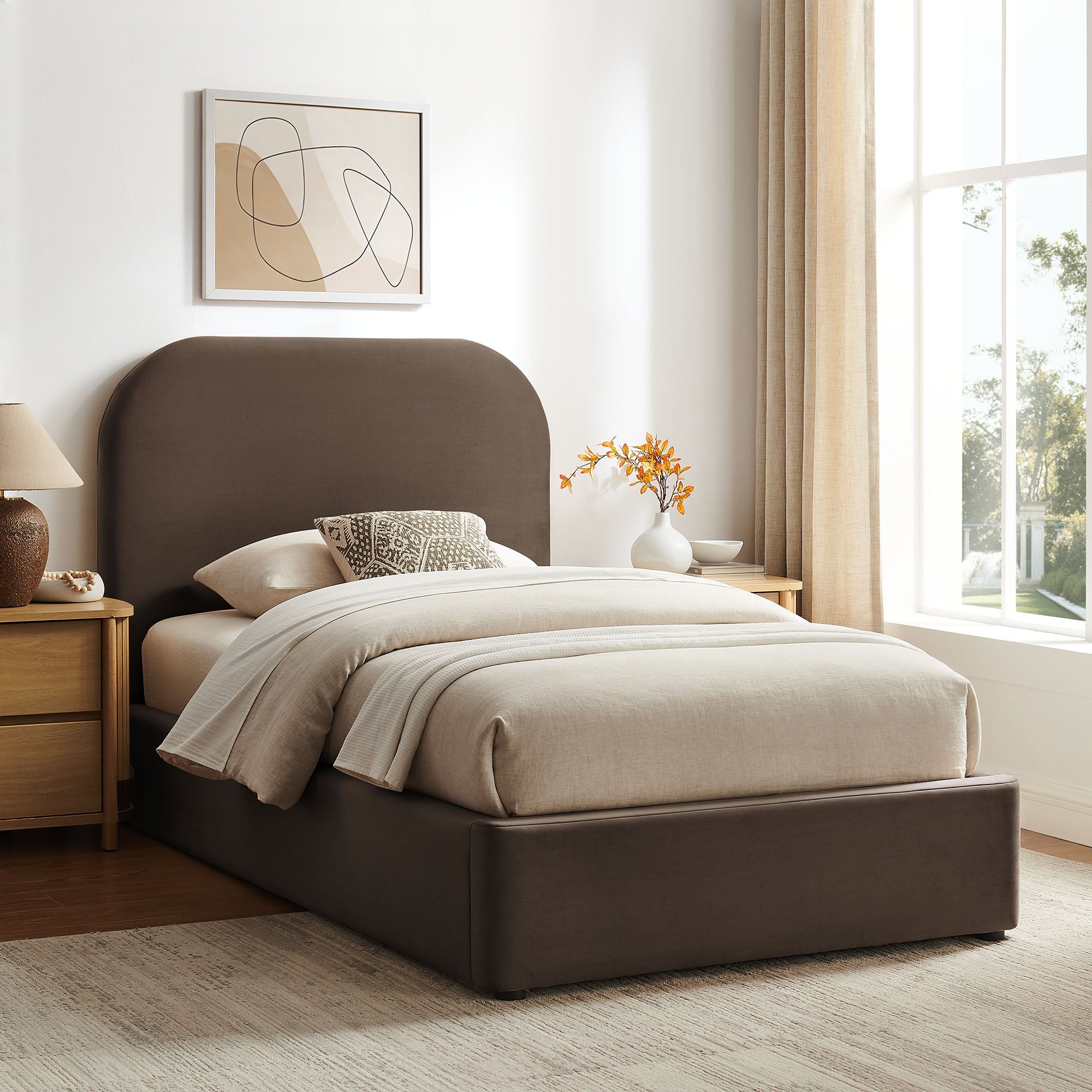Keynote Performance Velvet Storage Platform Bed Frame