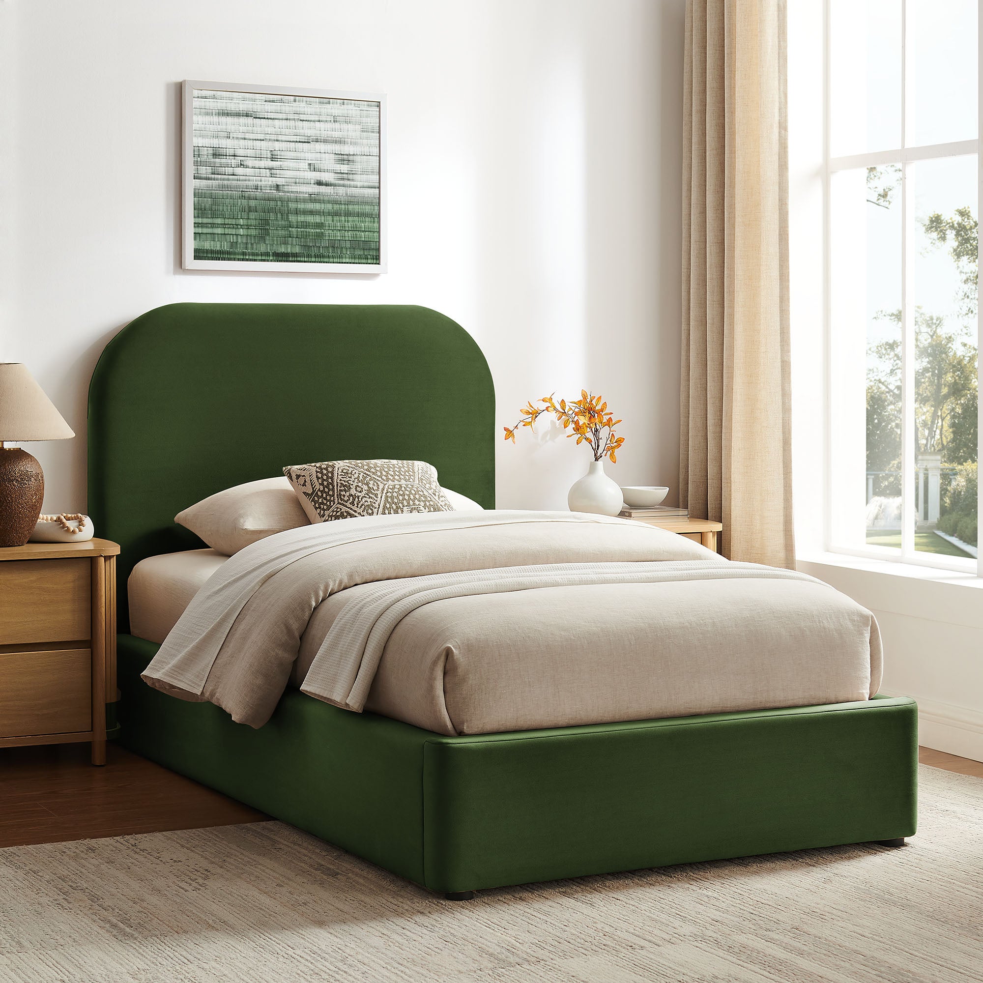 Keynote Performance Velvet Storage Platform Bed Frame